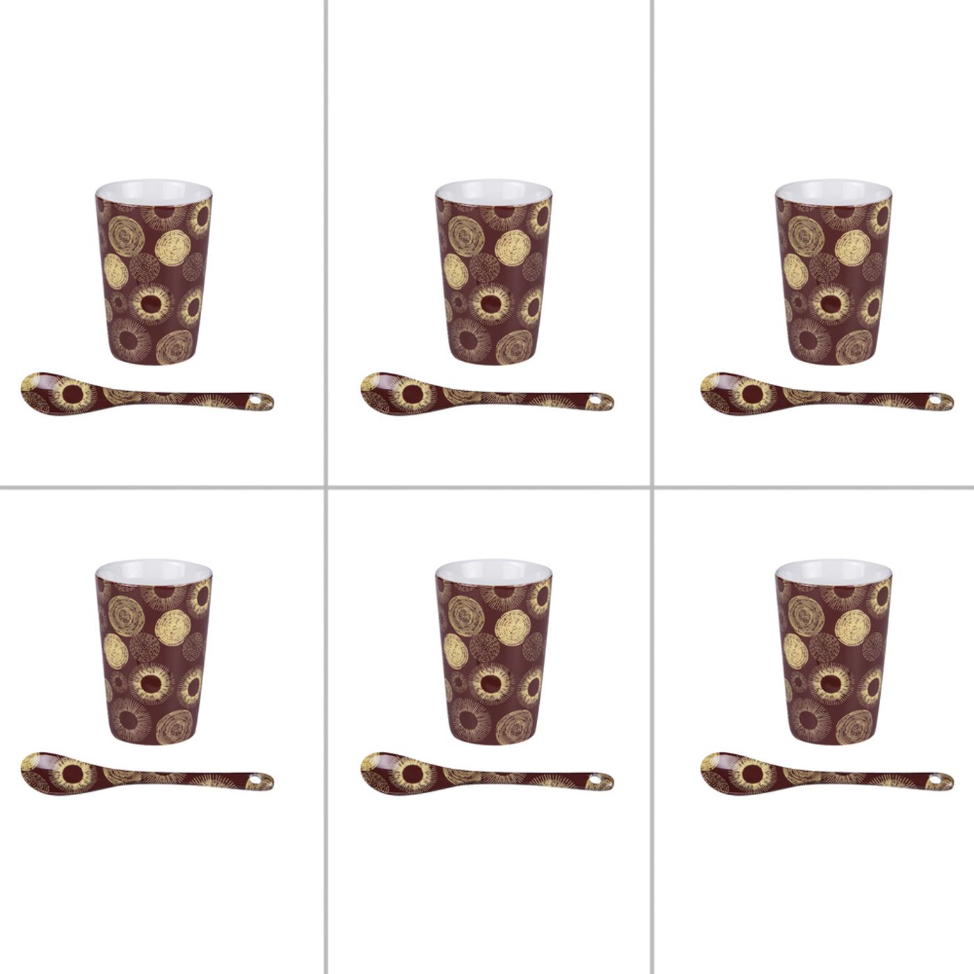 Coffret de 6 gobelets + cuillères HéLIOS