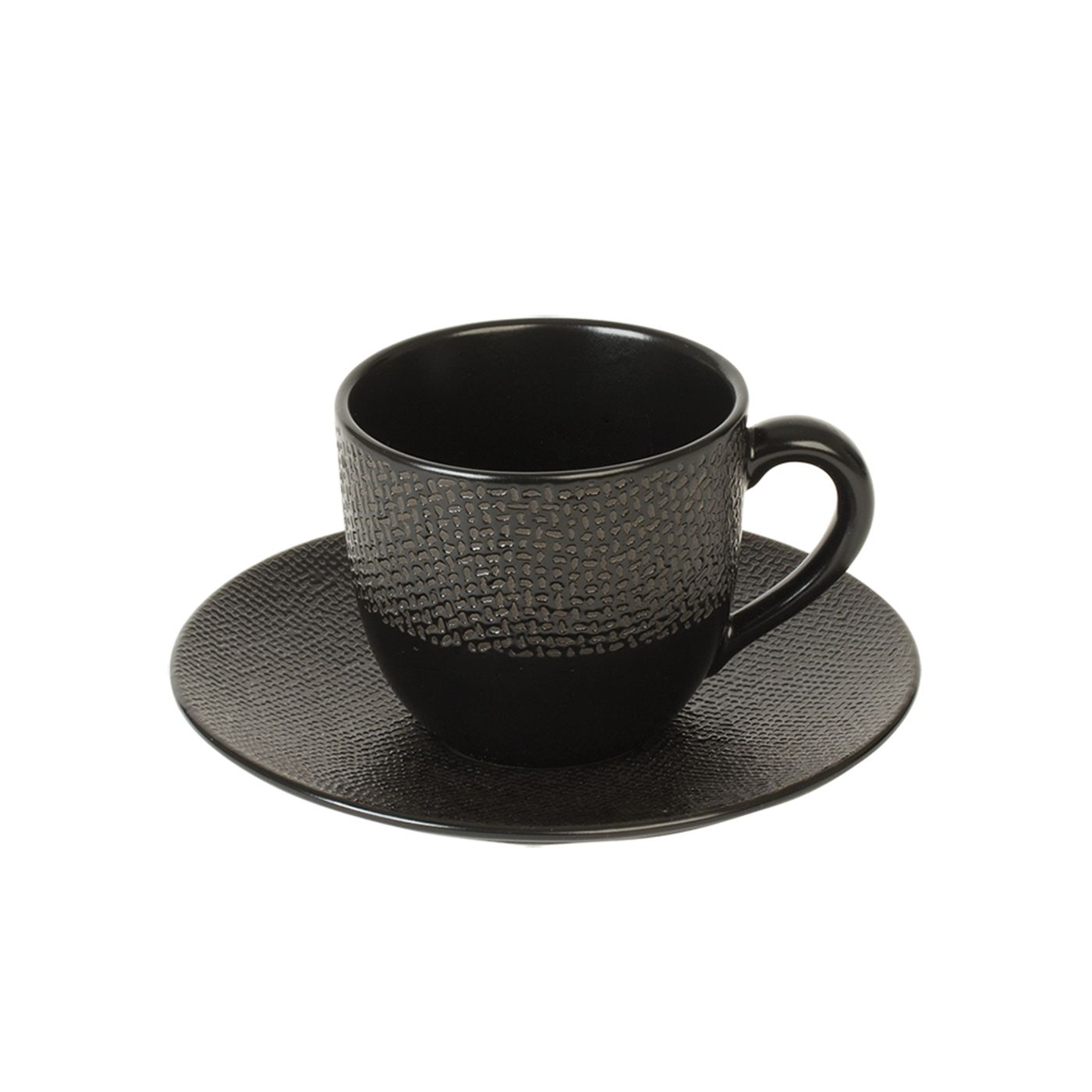 Tasse café 12 cl + soucoupe VESUVIO Noir