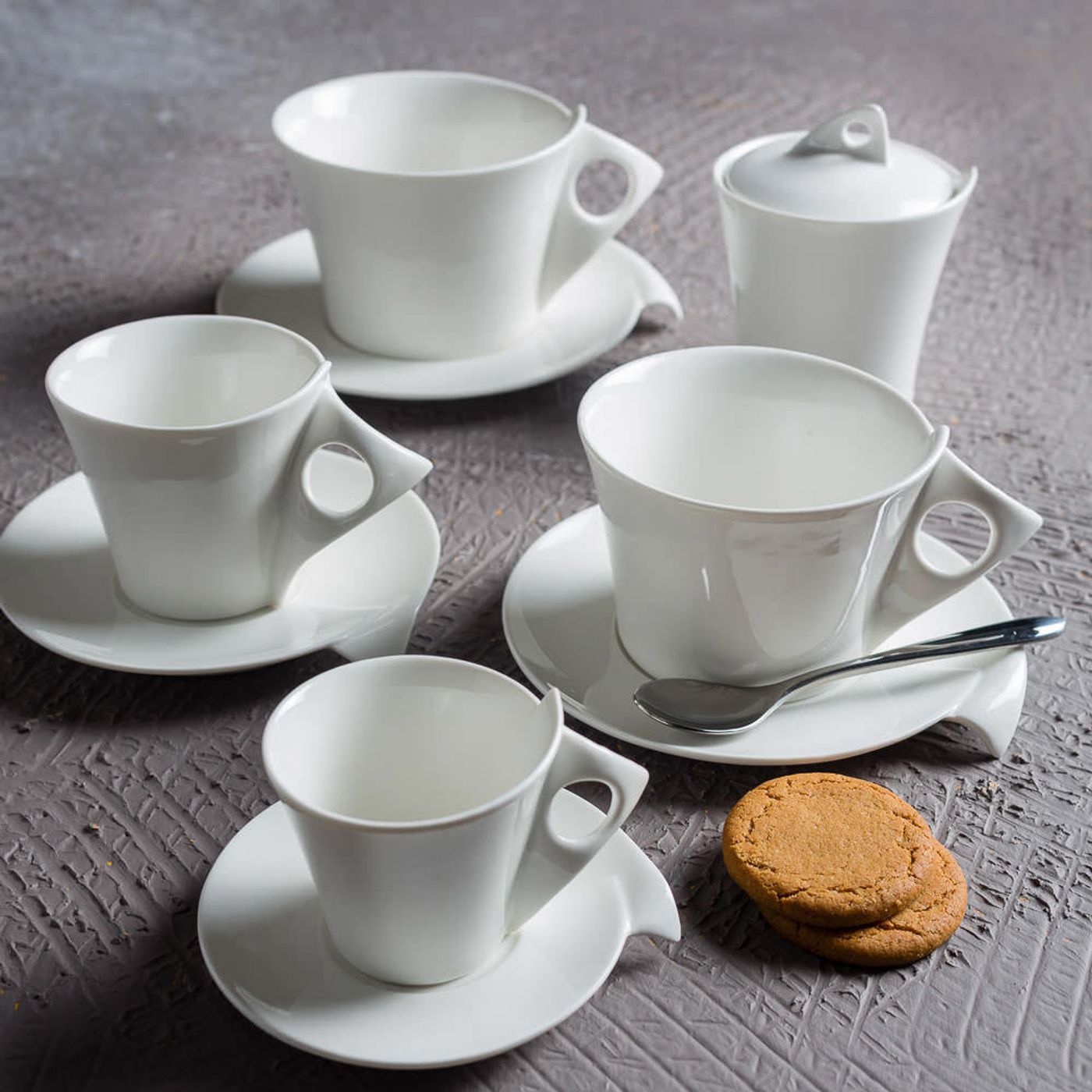 Coffret 6 tasses à café + soucoupes Libra