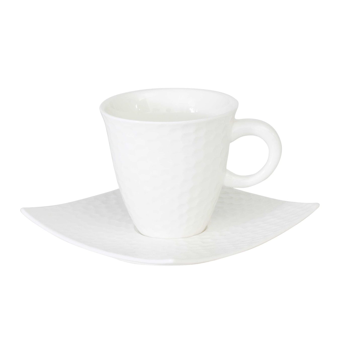 Tasse à thé avec soucoupe DUNE blanc