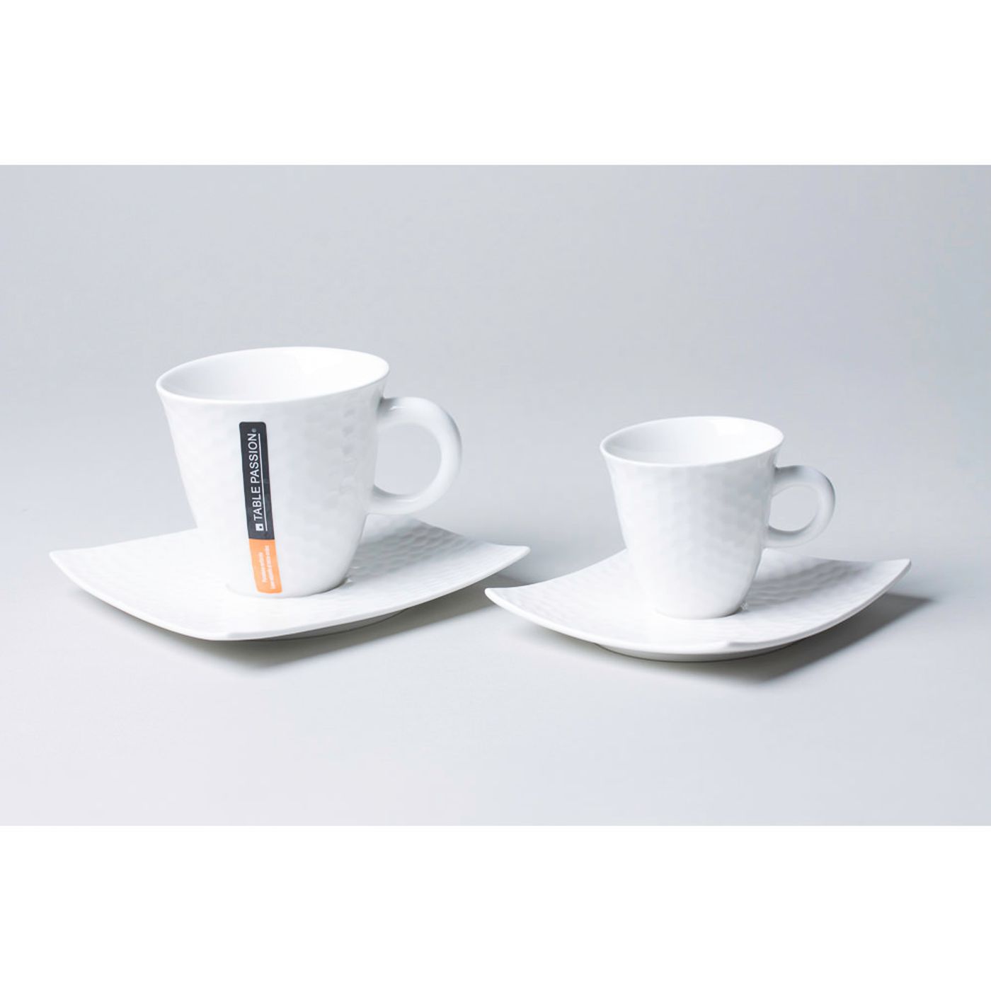 Tasse à thé avec soucoupe DUNE blanc