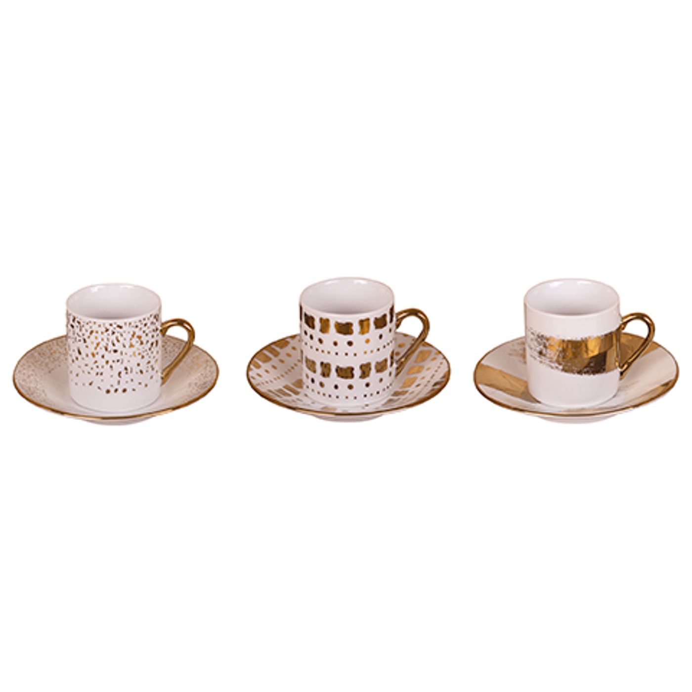 Coffrets 4 tasses + soucoupes dorées