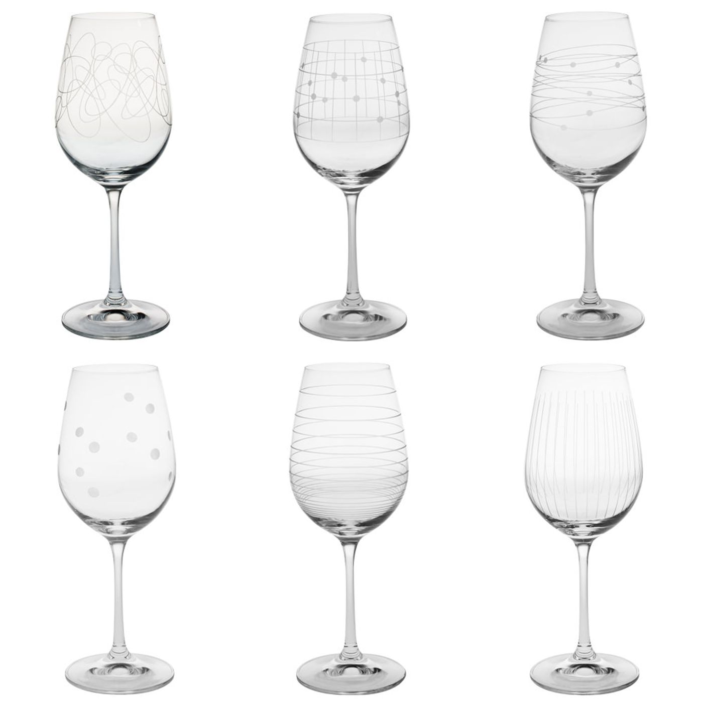 6 verres a pied graphik 35 cl