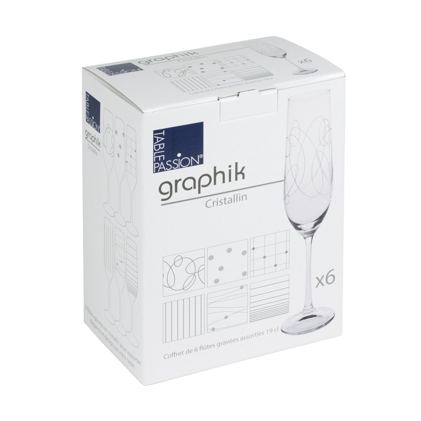 6 flûtes graphik 19 cl