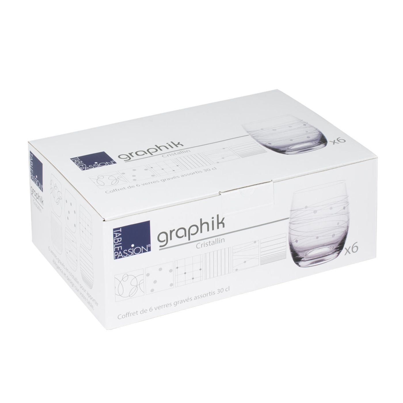 6 Verres graphik 30 cl