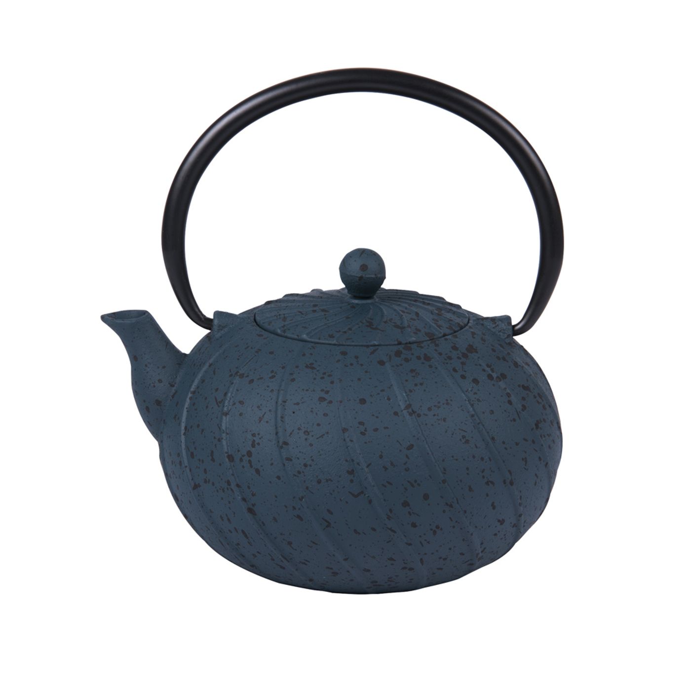 Théière en fonte spirale 1,2 L bleue