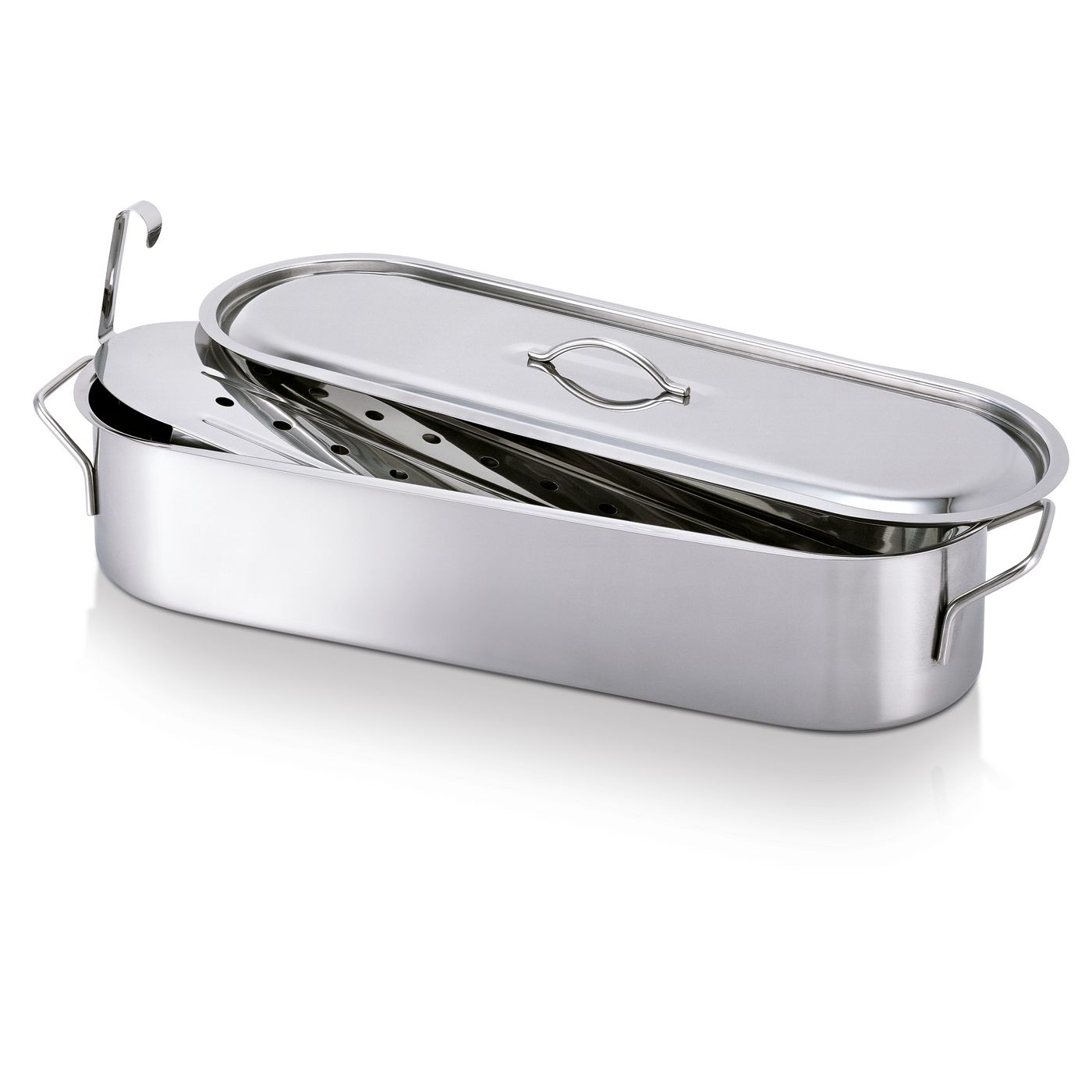 Poissonnière en inox avec grille 45 cm