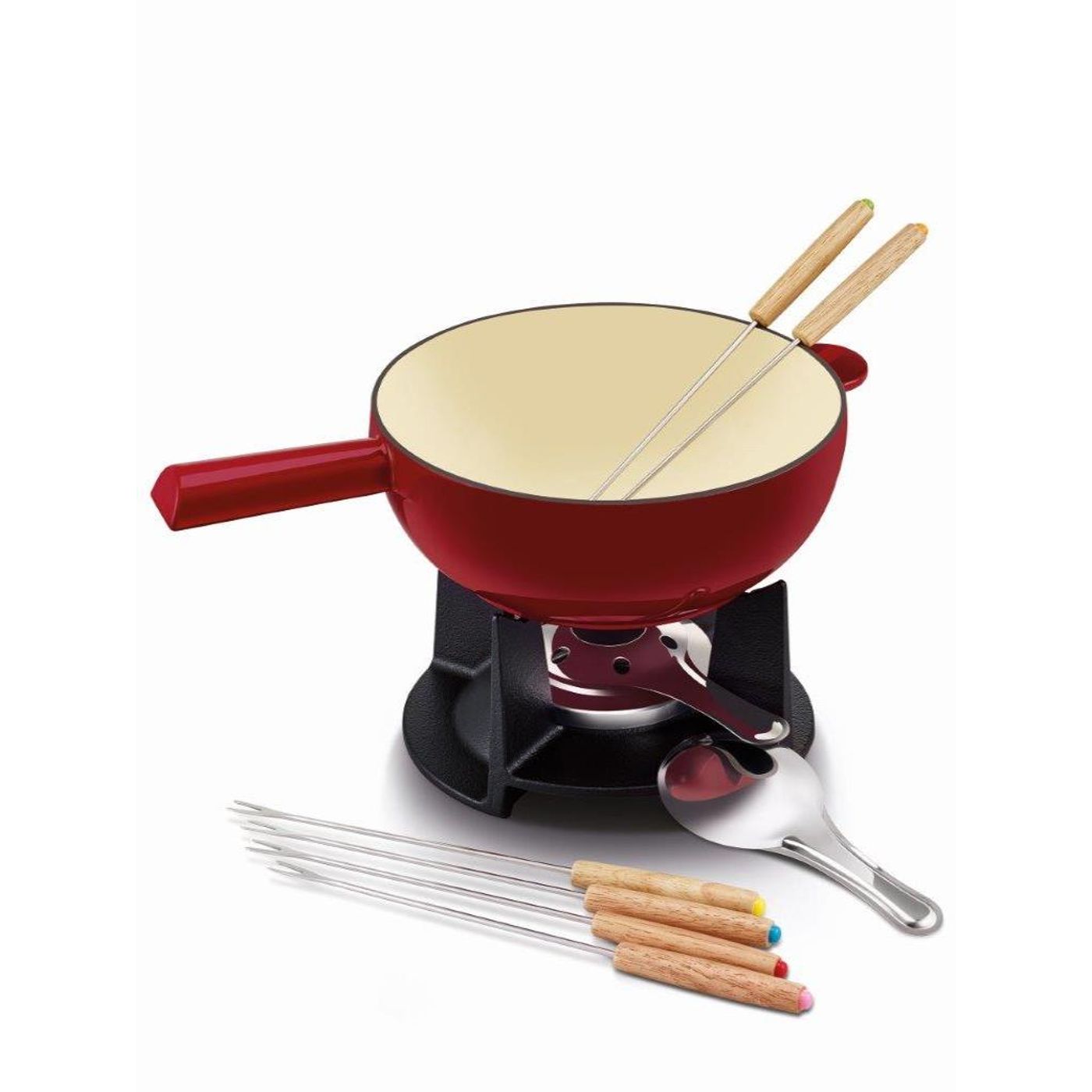 Service à fondue en fonte