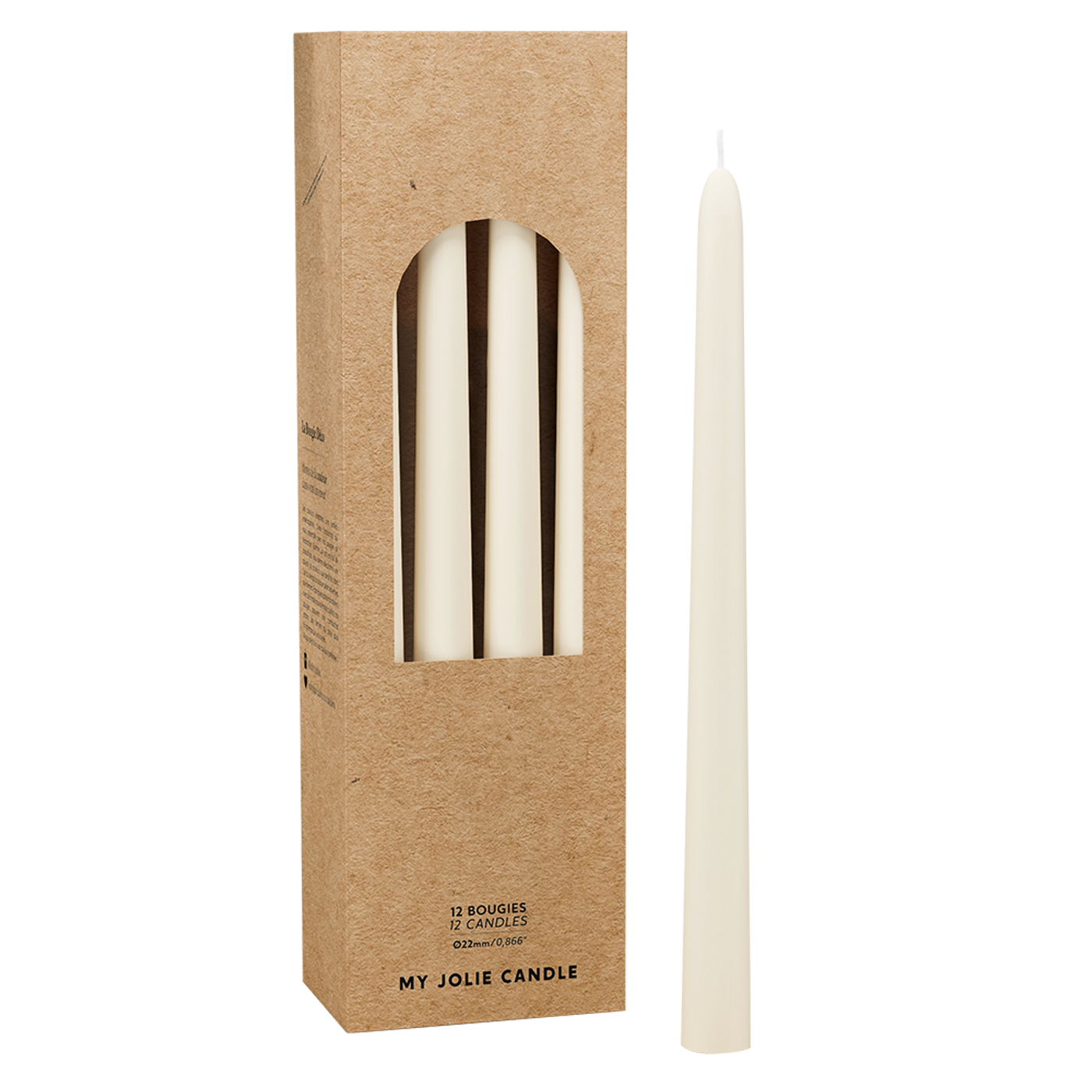 Bougie flambeau ivoire