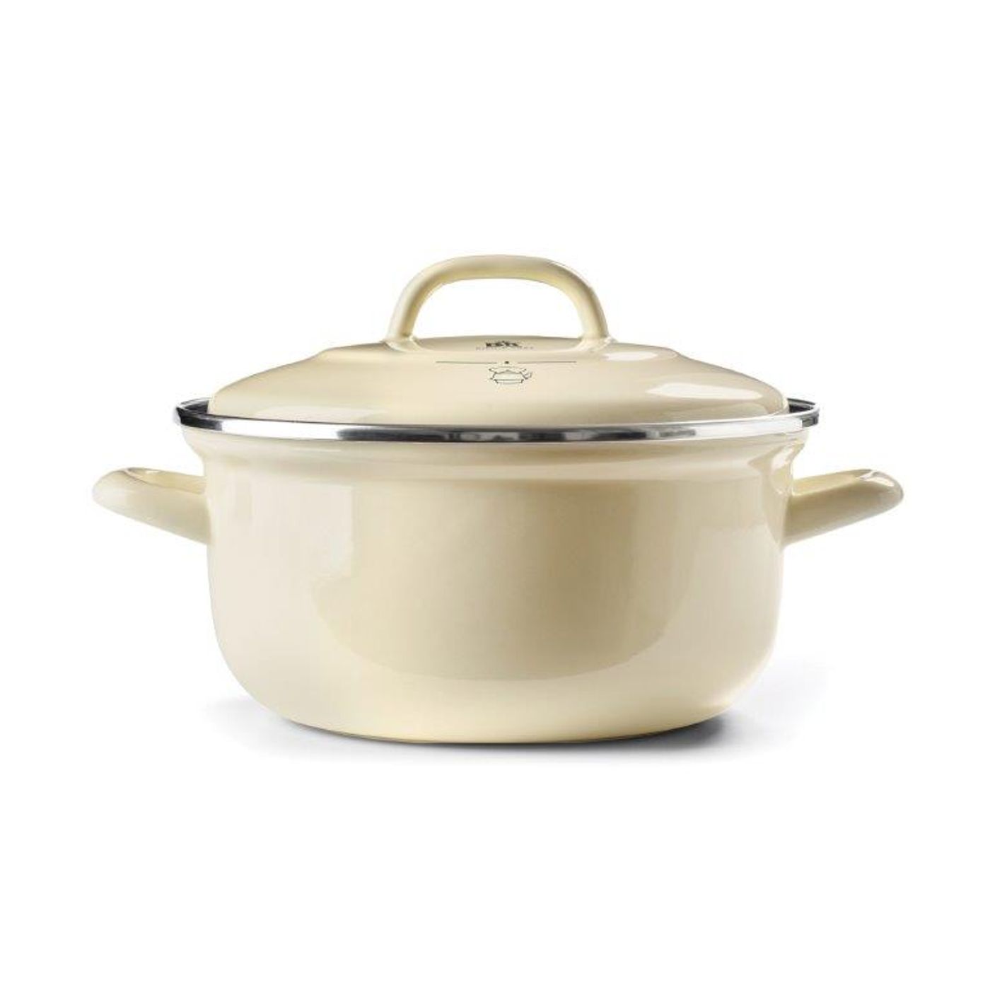 Faitout acier émaillé Indigo crème 24 cm