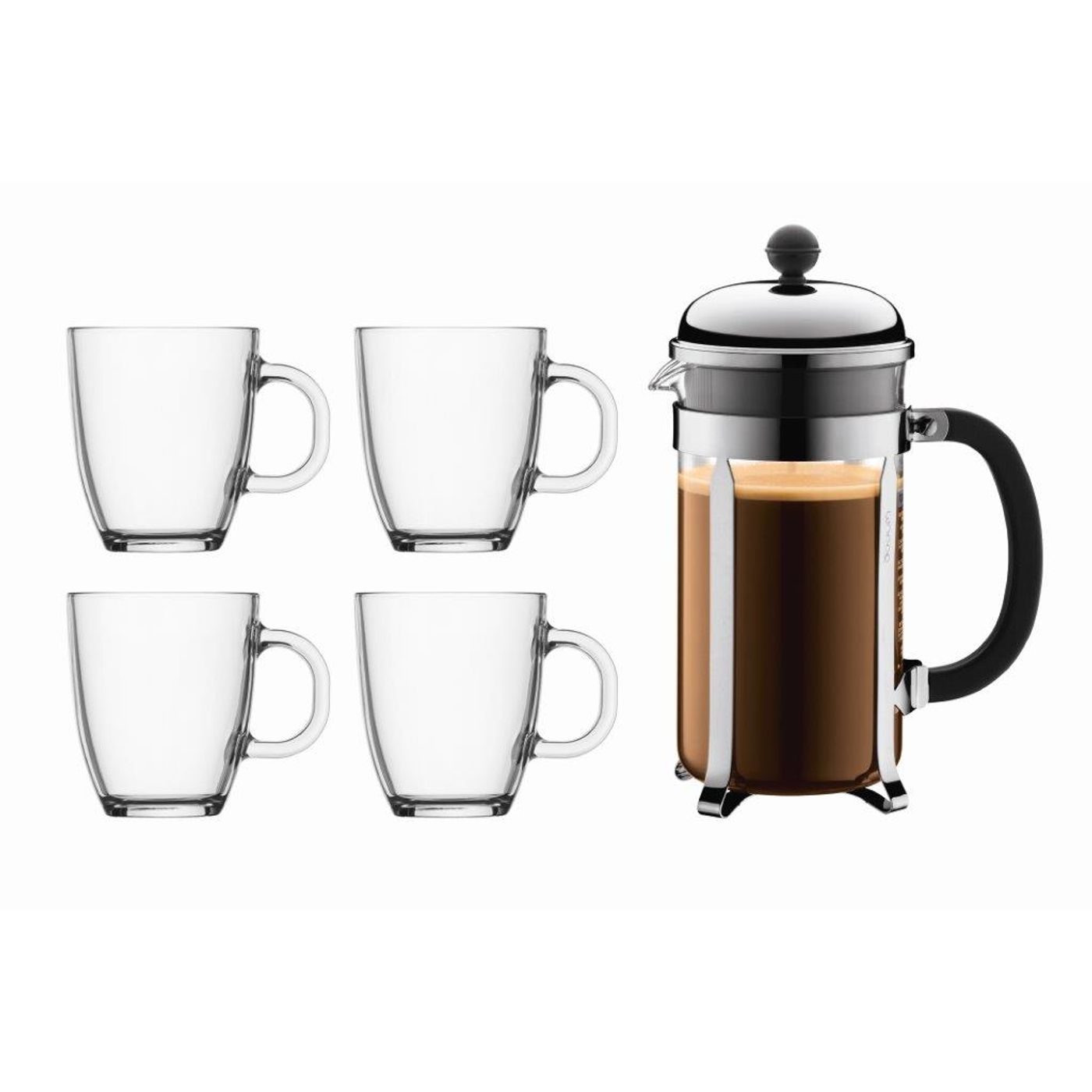 Set Chambord cafetière 8 Tasses + 4 mugs