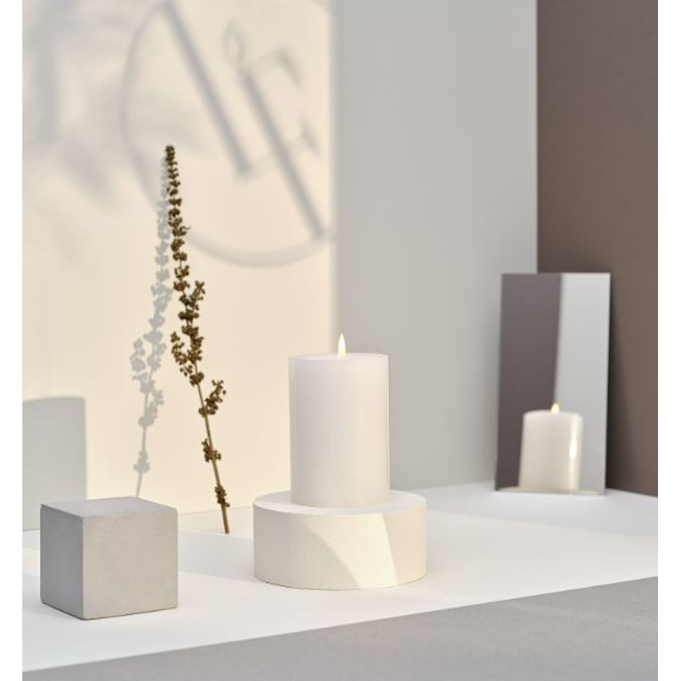 Bougie Rustique Cilindrique White Ø7xH20 cm