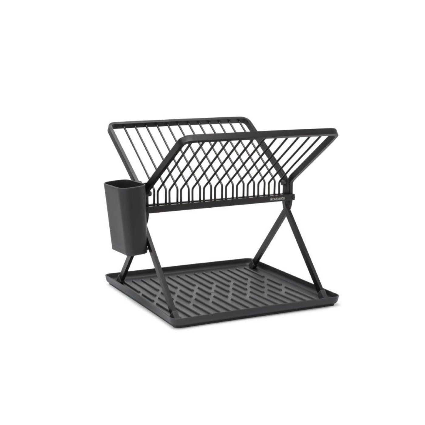 Egouttoir à vaisselle pliable 13 assiettes gris foncé