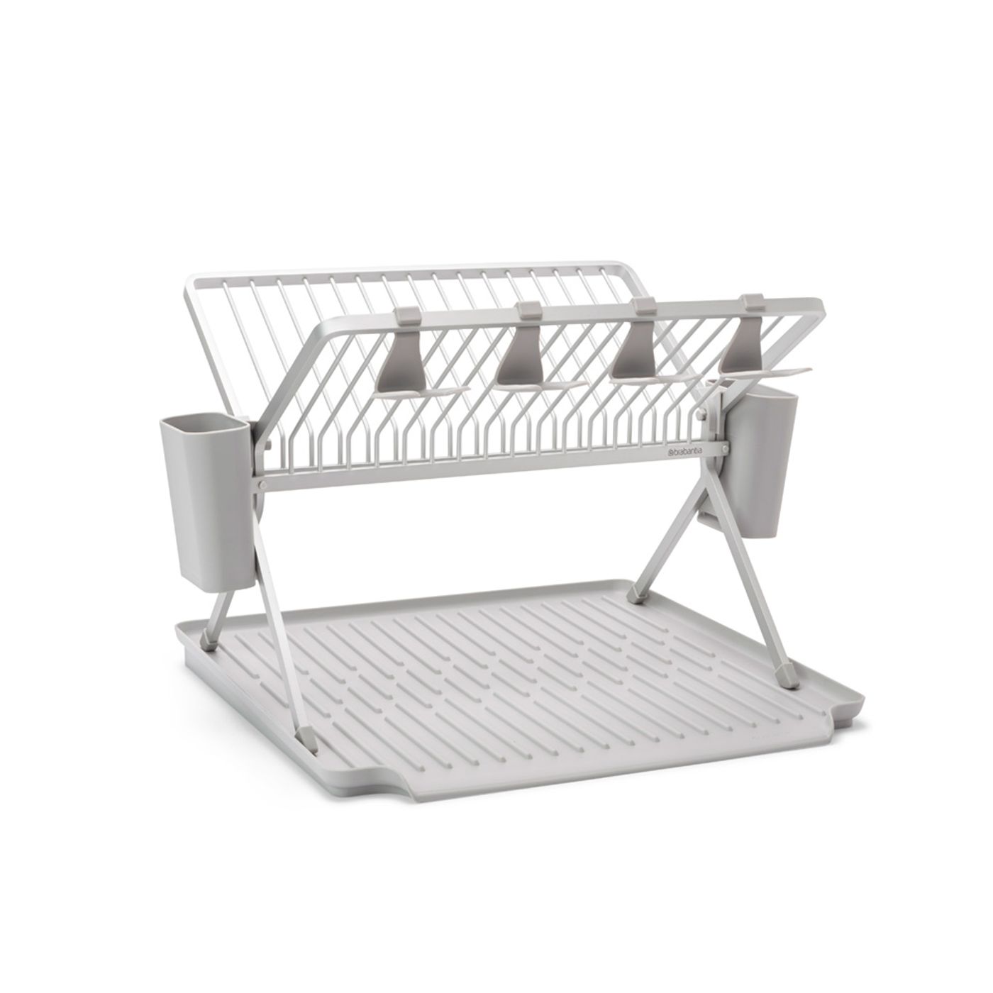 Egouttoir à vaisselle pliable 17 assiettes gris clair
