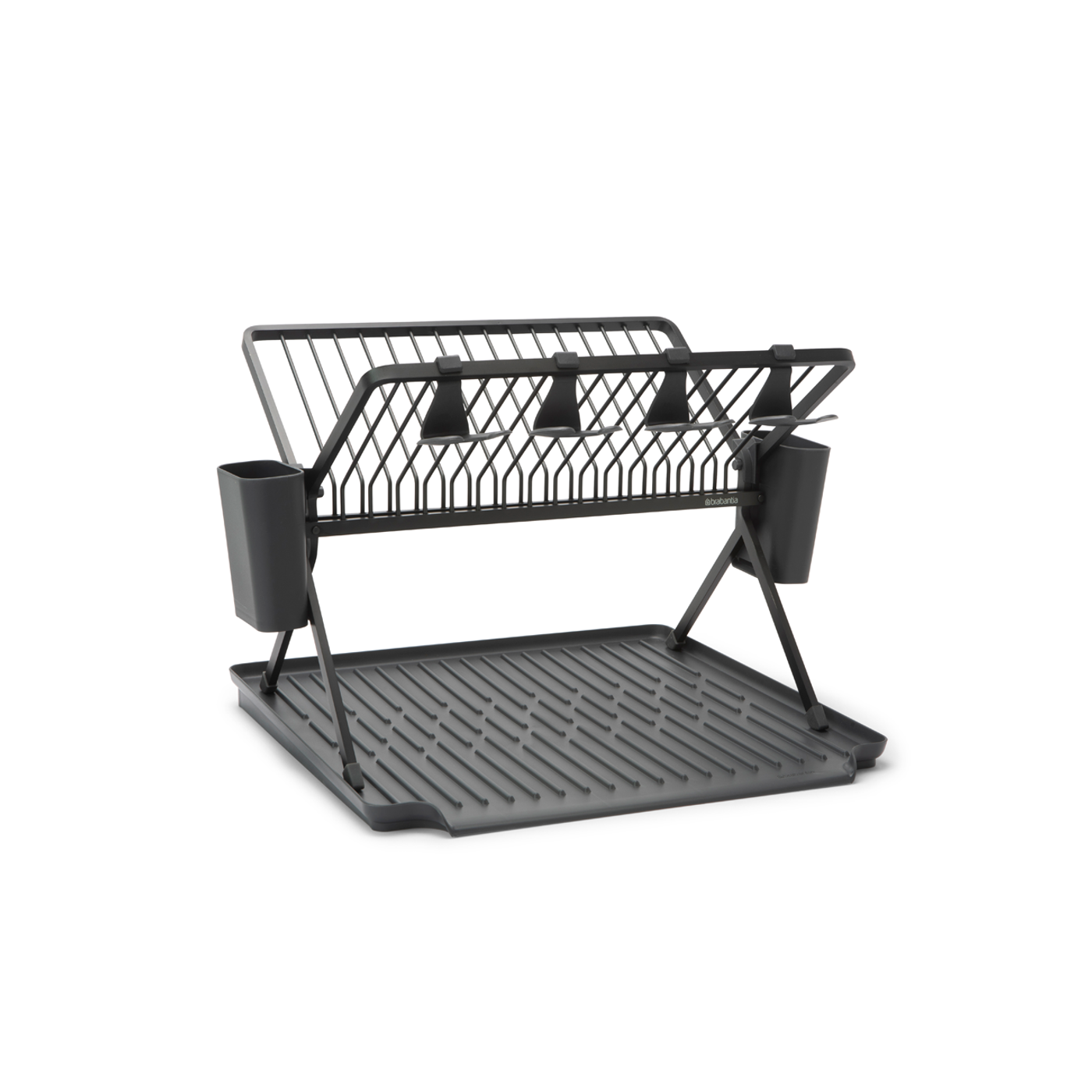 Egouttoir à vaisselle pliable 17 assiettes gris foncé