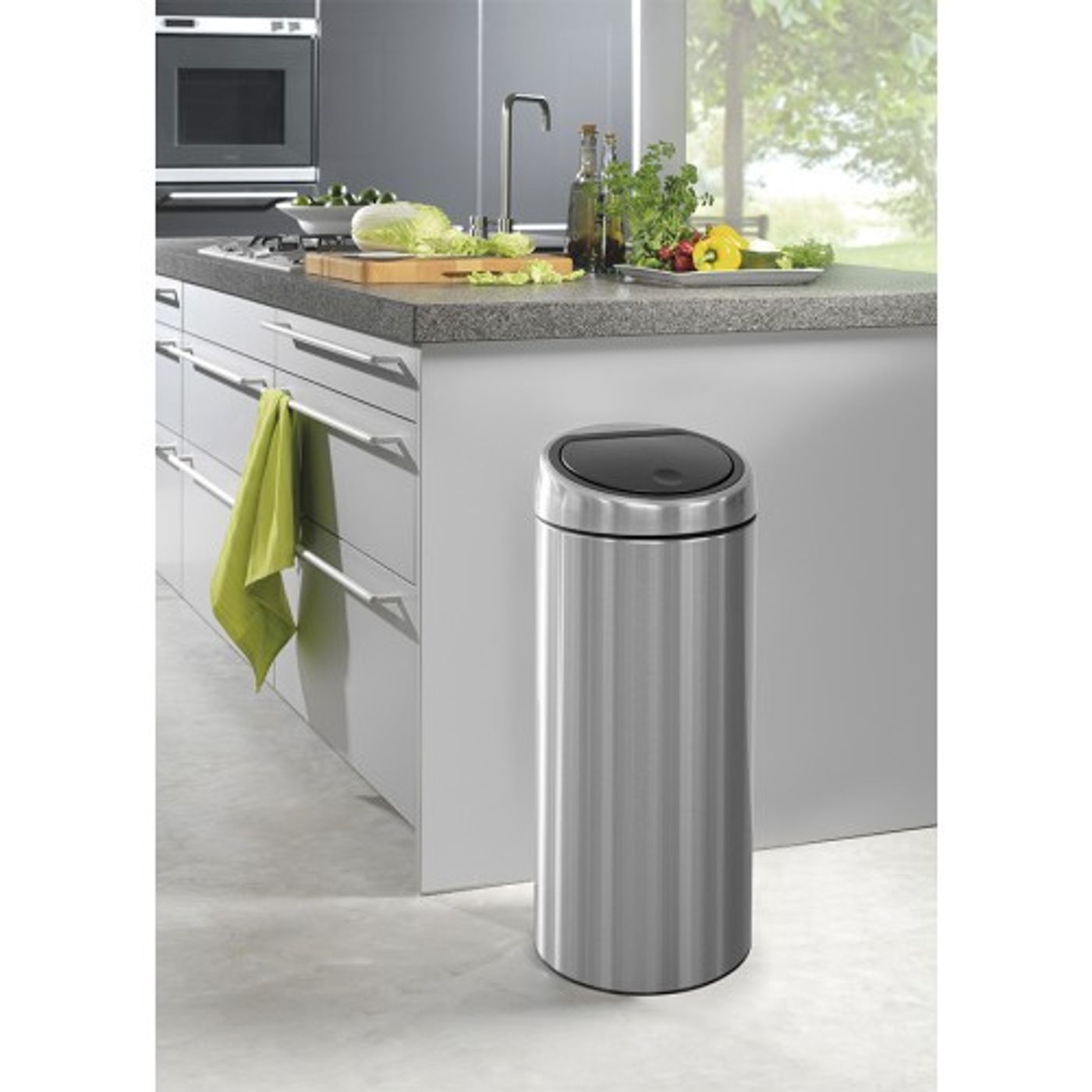 Poubelle Touch Bin 30 L Fingerprint proof Matt Steel