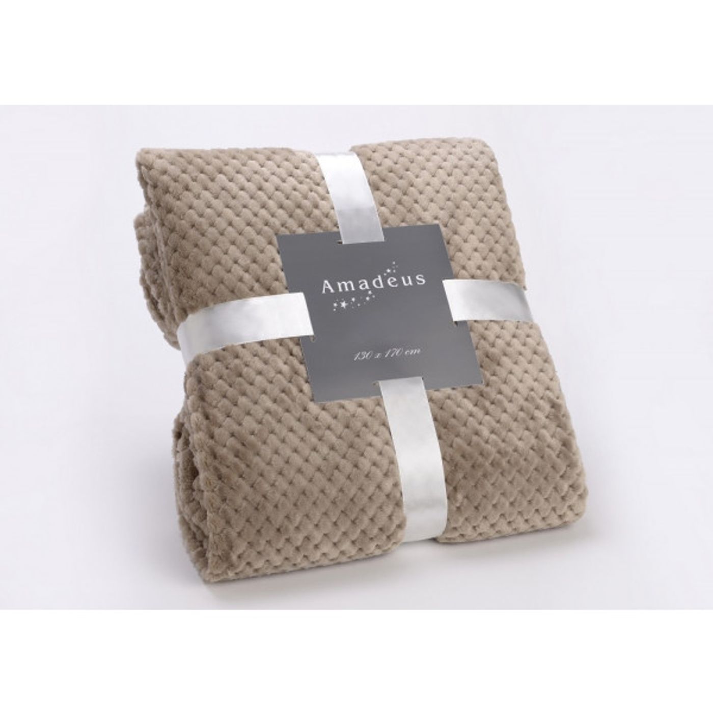 Plaid damier taupe 130 x 170cm