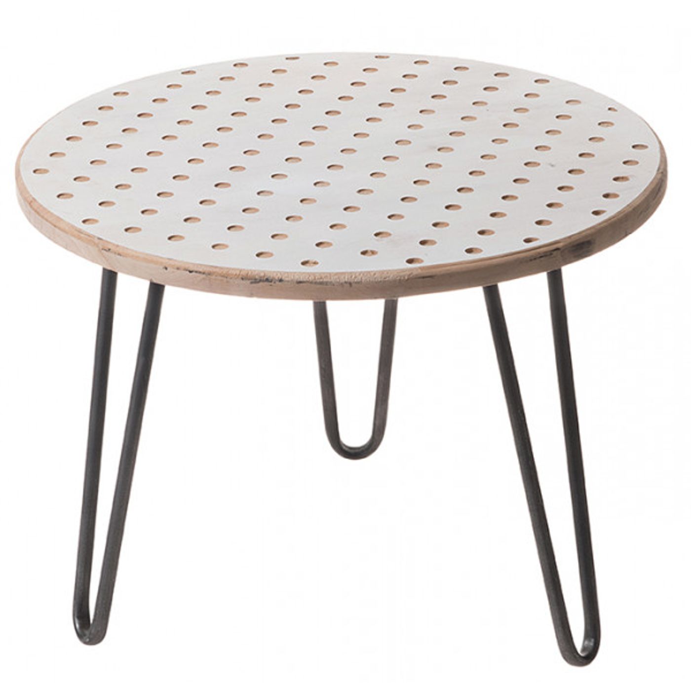 Table d'appoint ronde blanche 50 x 40