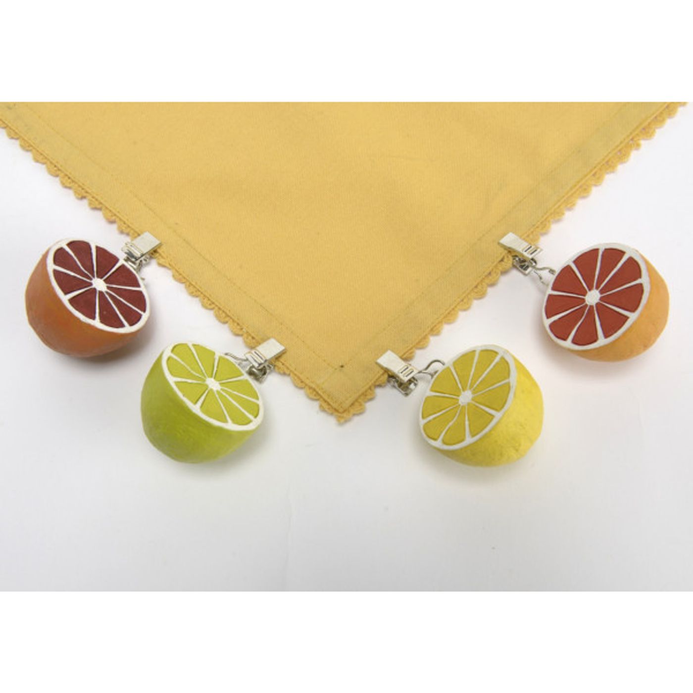 Lot De 4 Poids De Nappe Avec Clips Métalliques - Pierre Blanche, 6x2x2 Cm - Anti-vent Pour Terrasse, Jardin, Pique-nique - 12