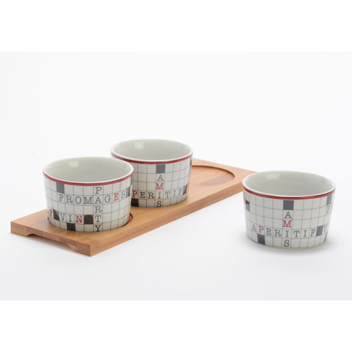Coffret plat apéritif Mots croisés