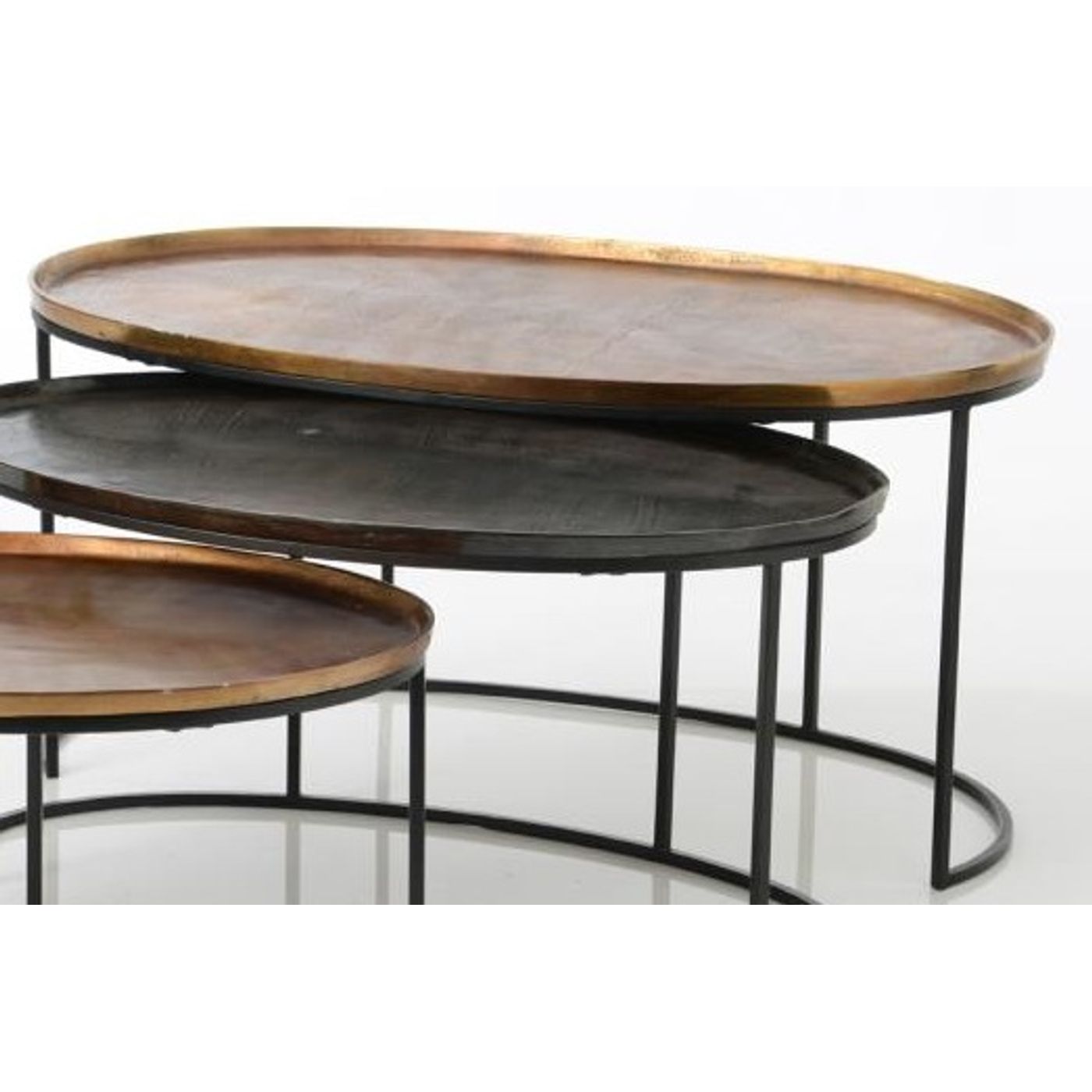TABLE BASSE OVALE L. 97 x H. 48 cm