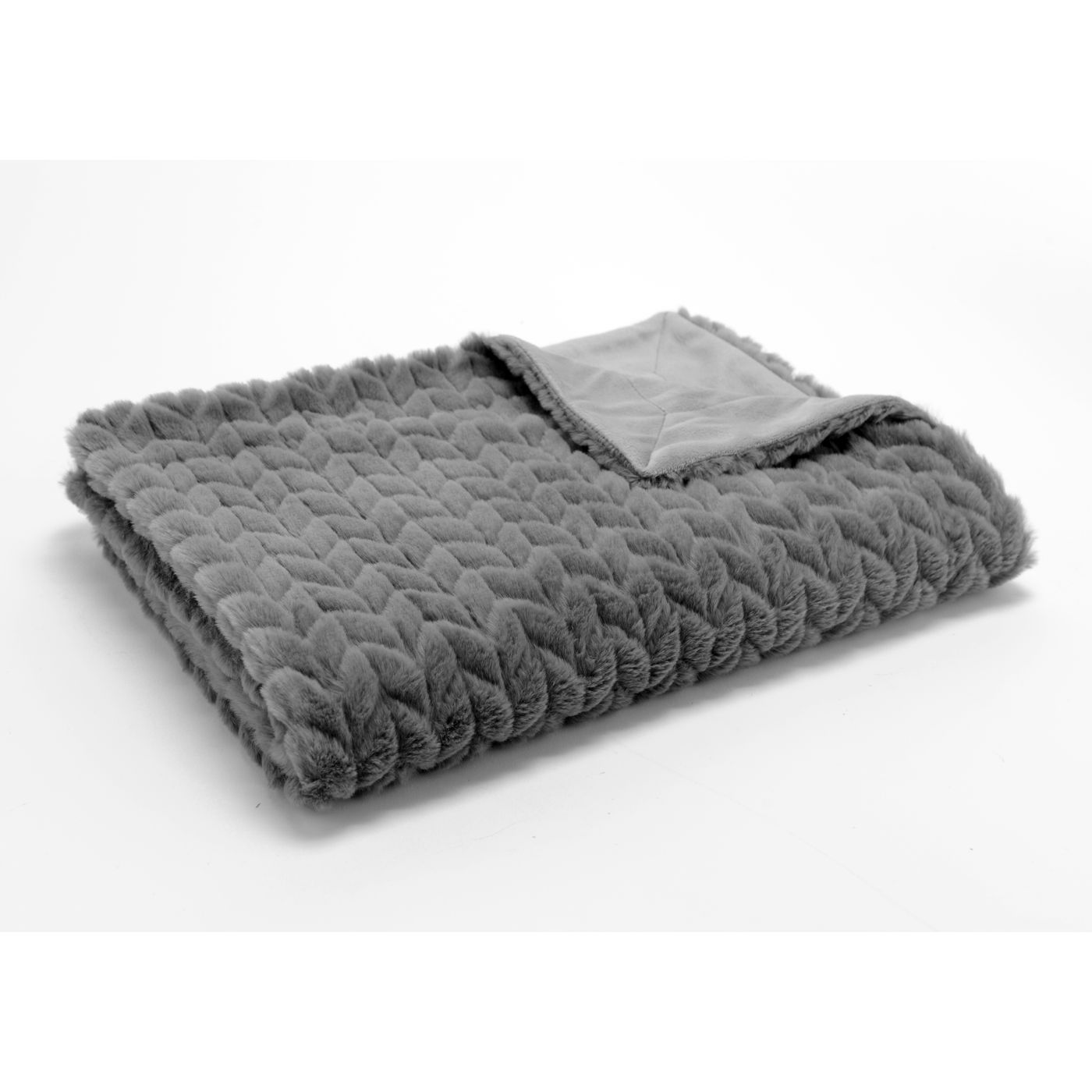 Plaid chevron gris 130 x 170 cm