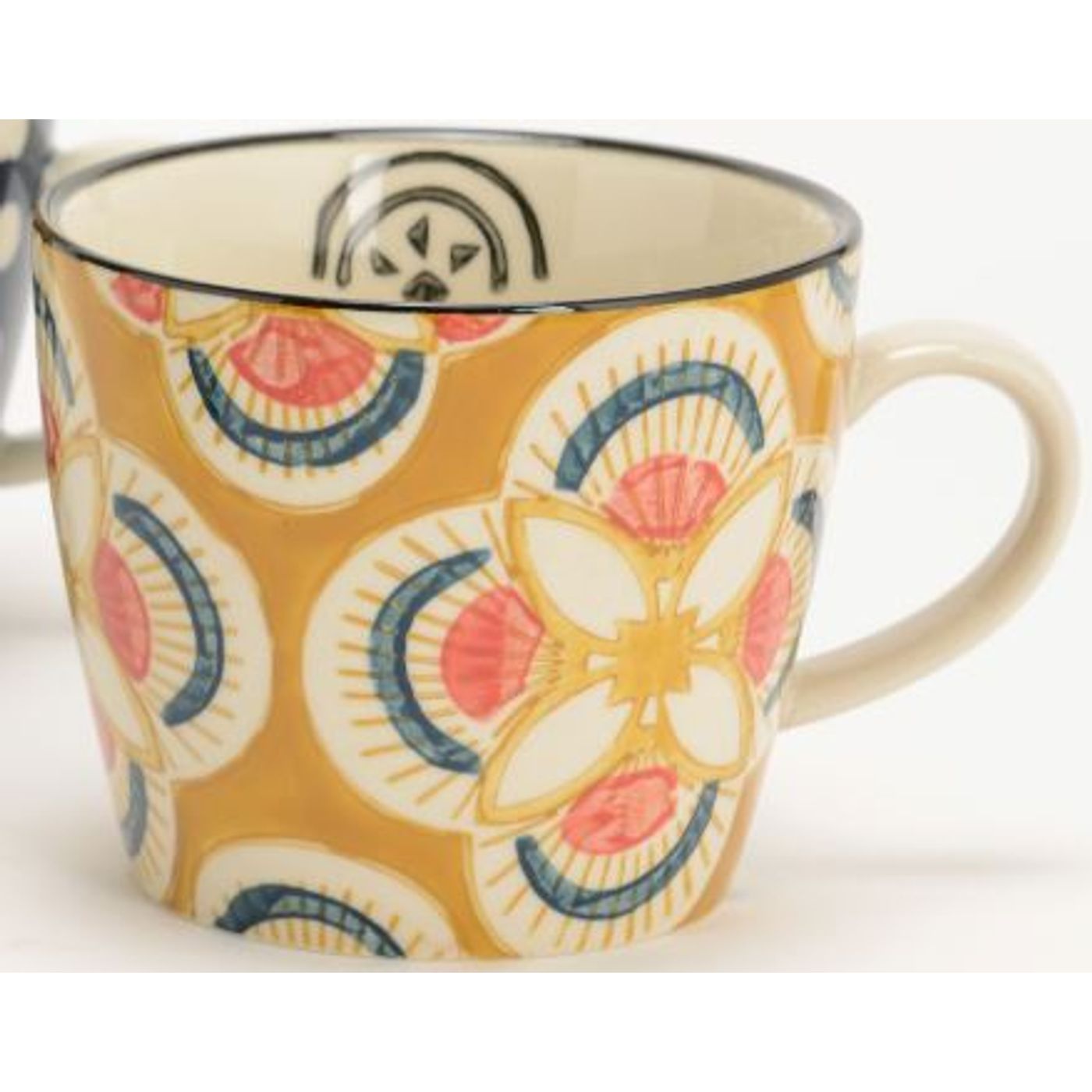 Mug Imany jaune carreaux de ciment 28 cl
