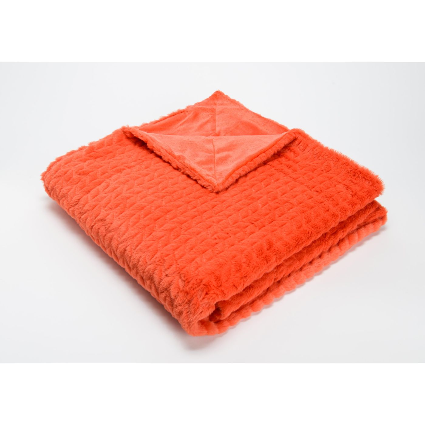Plaid chevron corail 130 x 170 cm