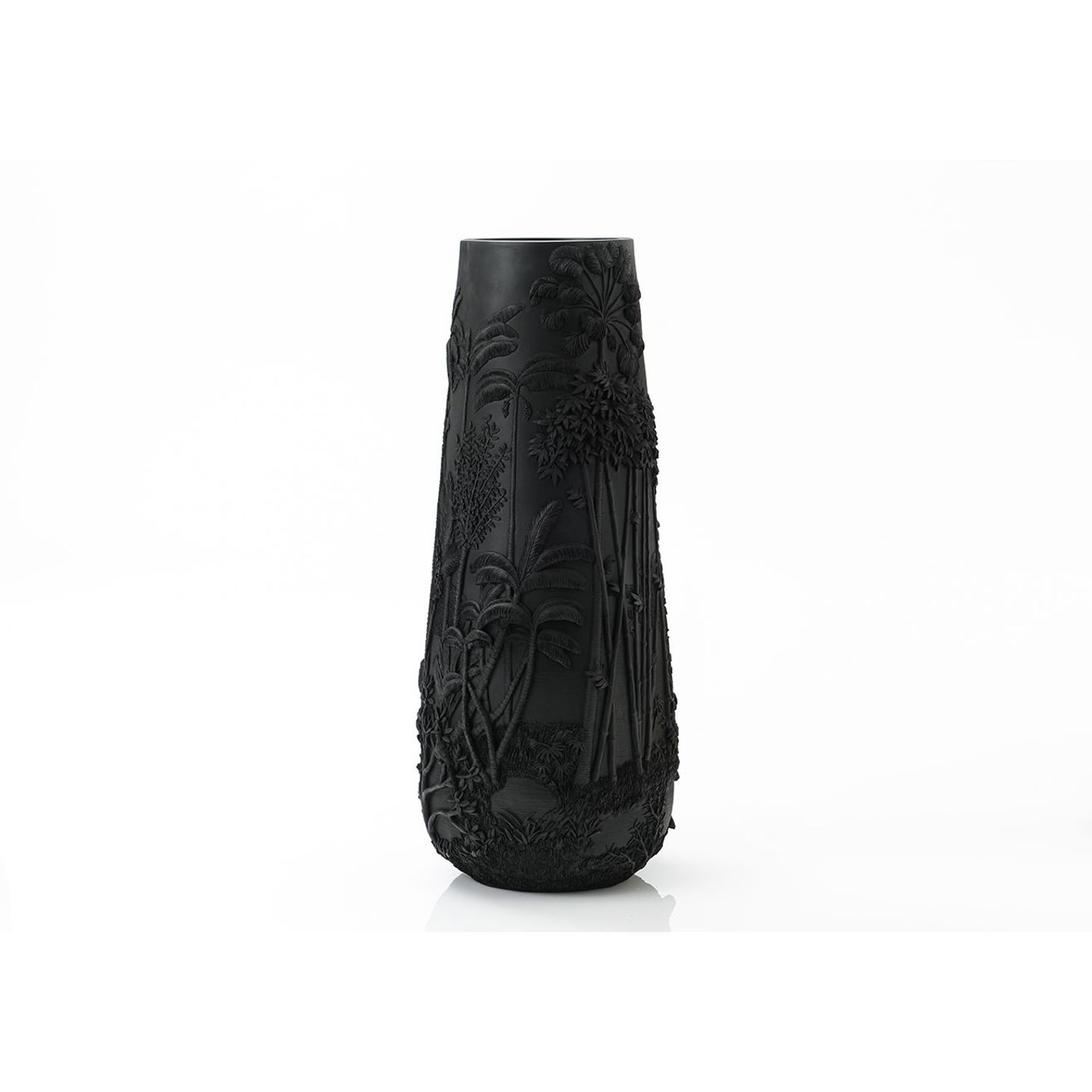 Vase feuille noir
