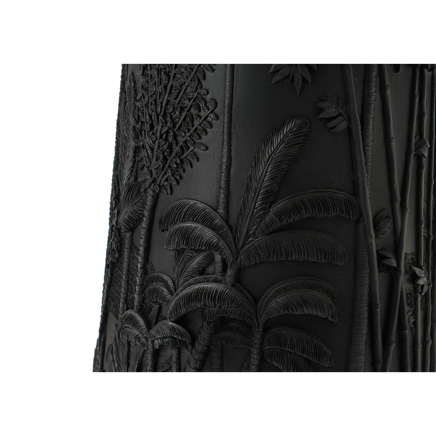 Vase feuille noir
