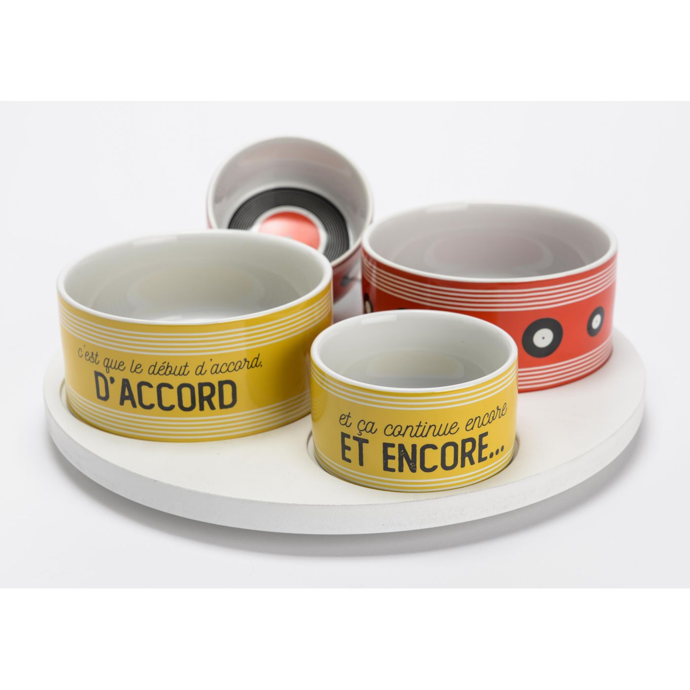 Plateau apéritif 4 Bols retro