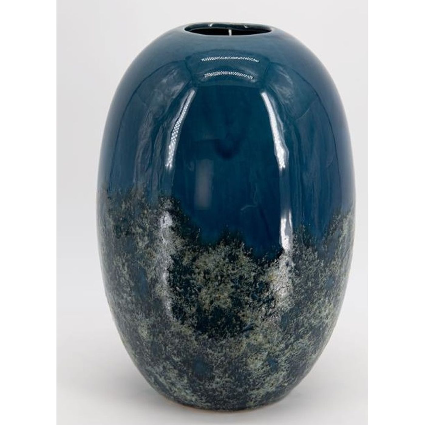 VASE lumière givrée bleu H. 31 cm