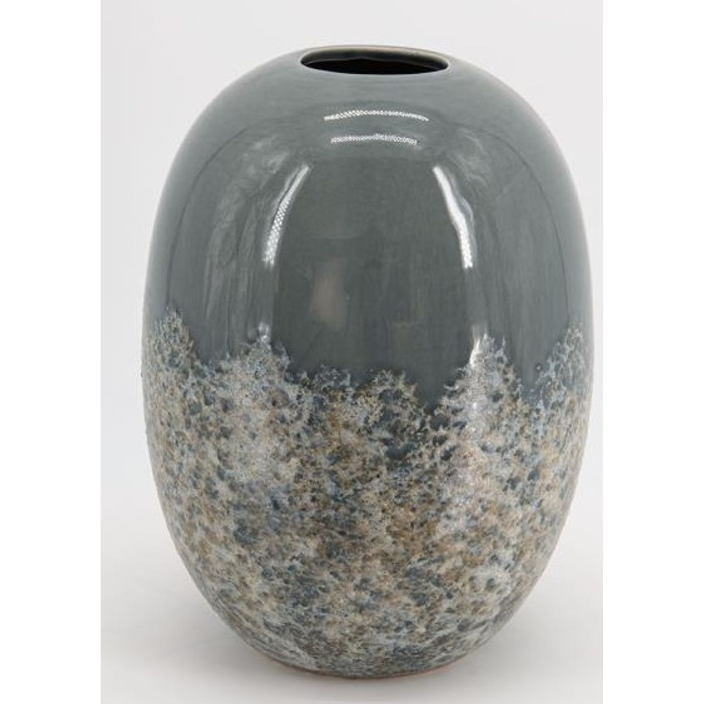 VASE lumière givrée gris H. 26 cm