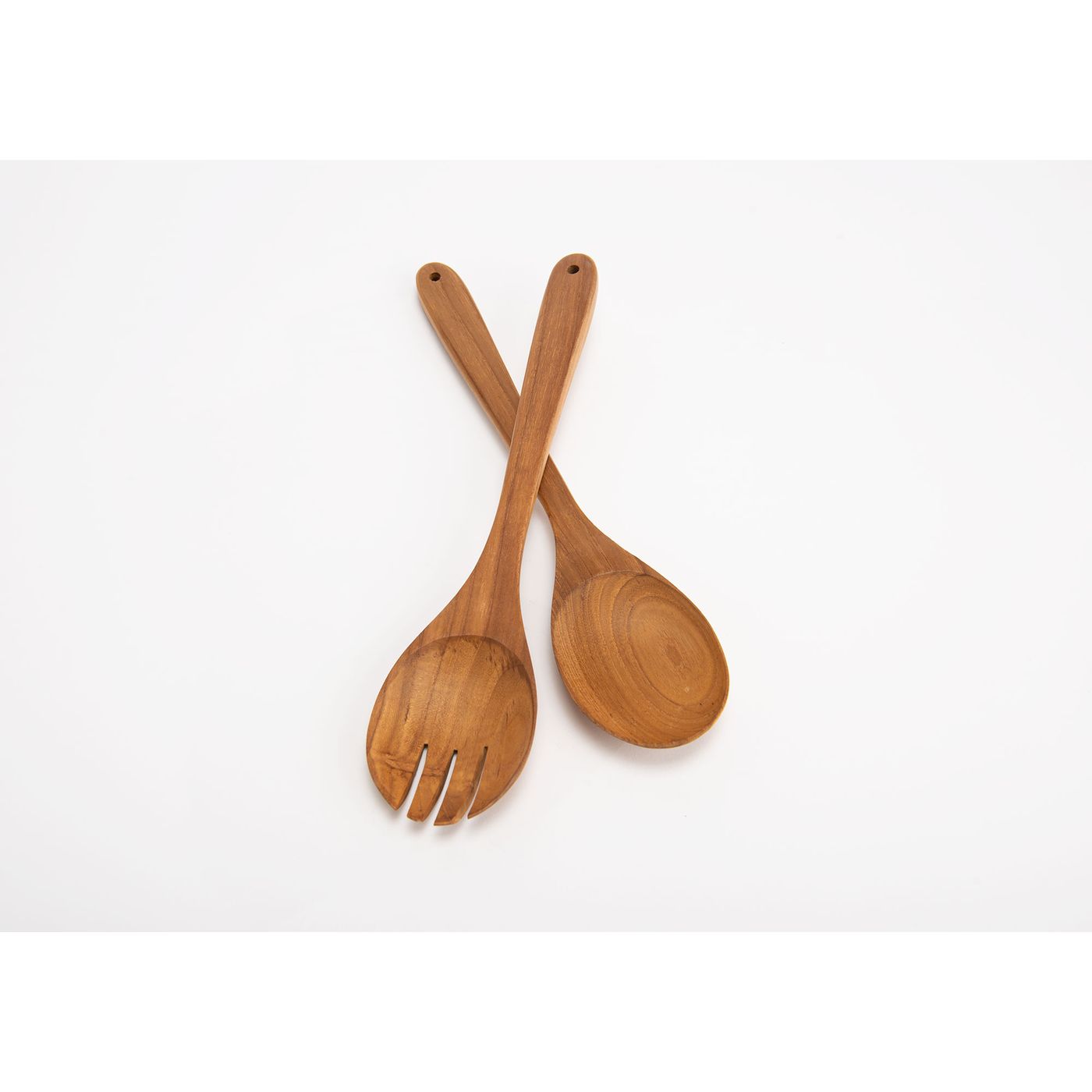 Set de 2 couverts à salade en teck