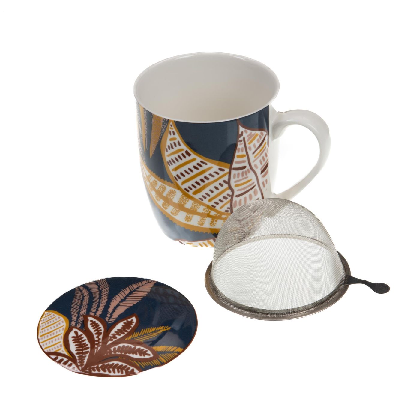 Coffret cadeau - EASYLIFE - Impérial Peacock - Tisanière en porcelaine - Filtre inox - 300 ml - Maison