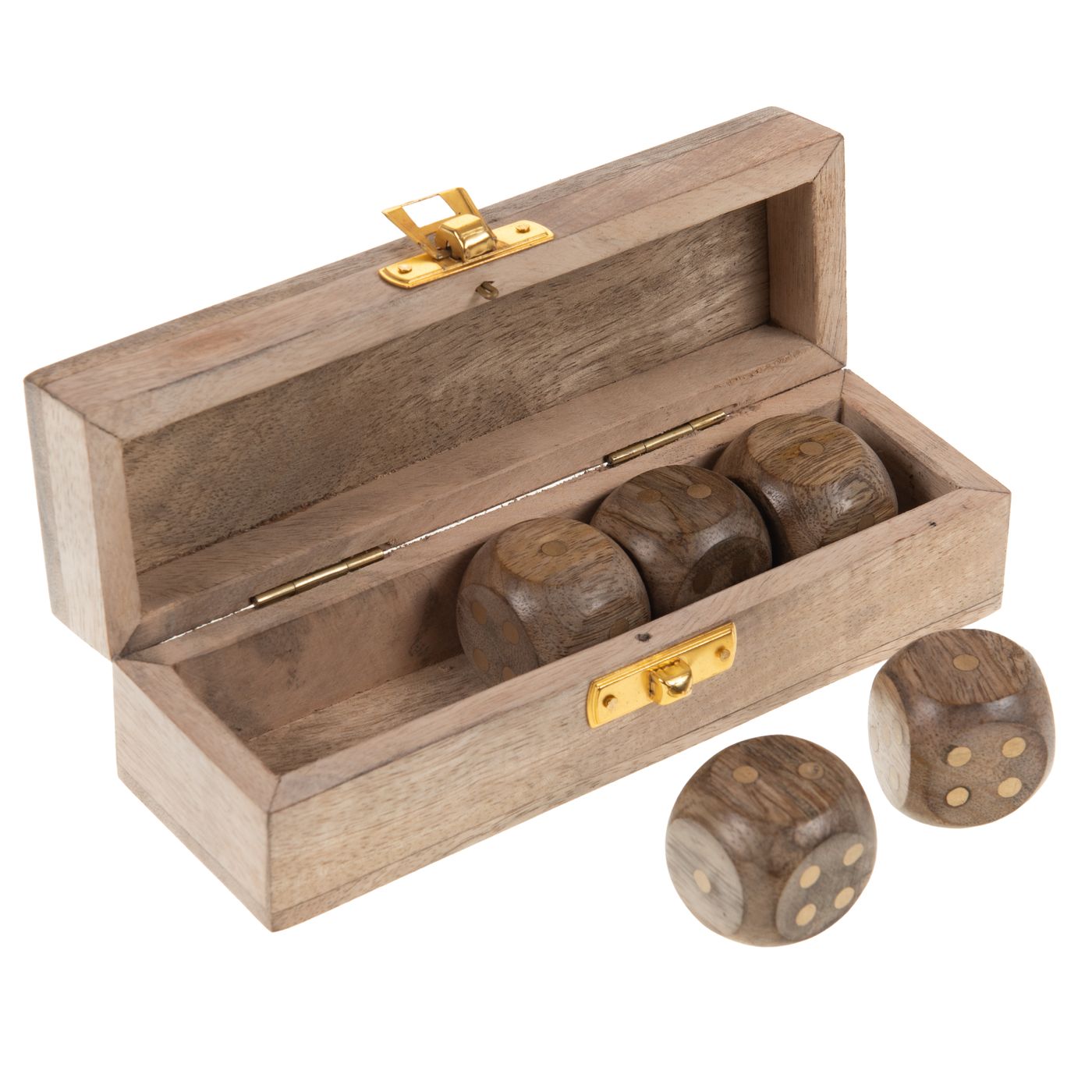 Boite à dés en bois clair