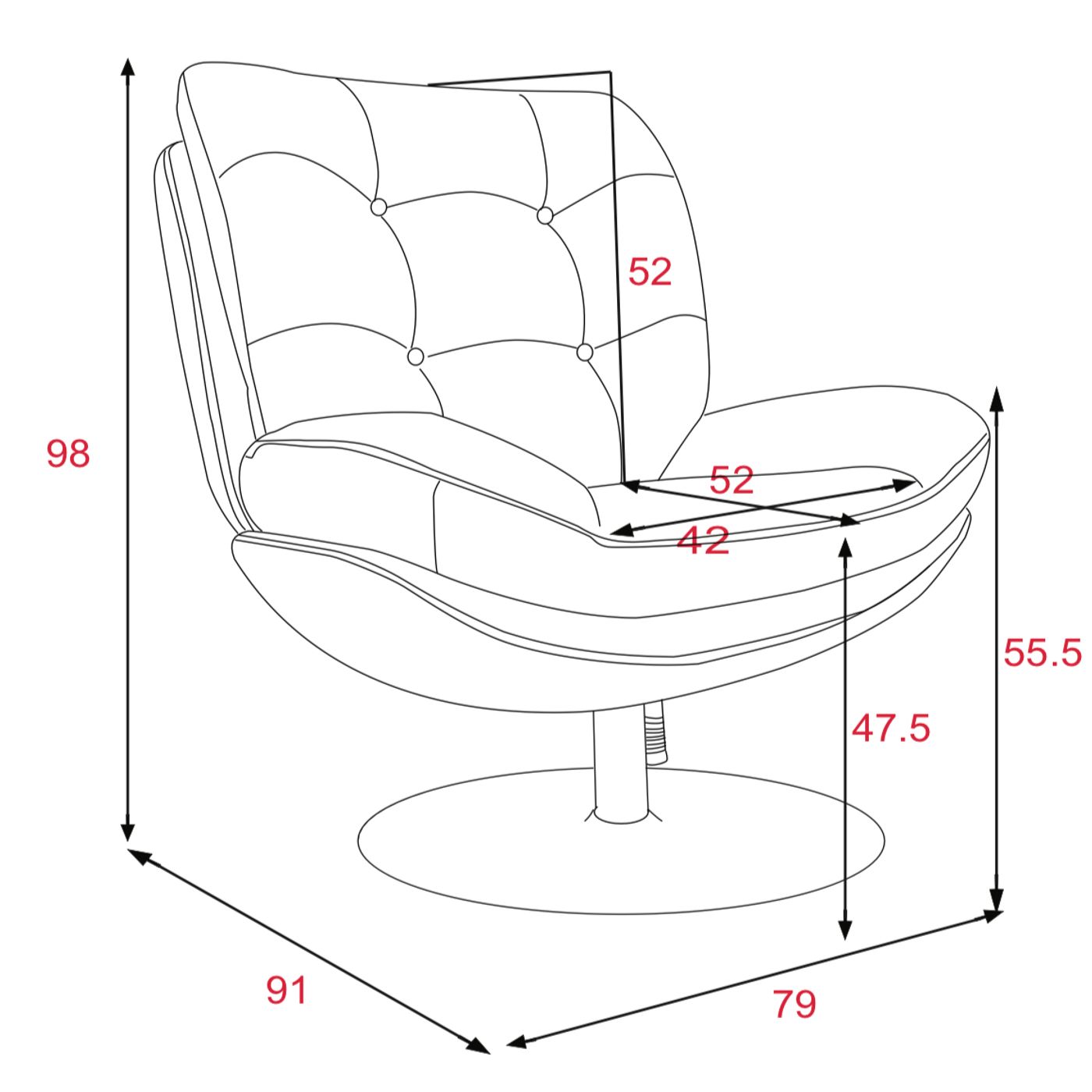 Fauteuil Magnum bleu pied noir