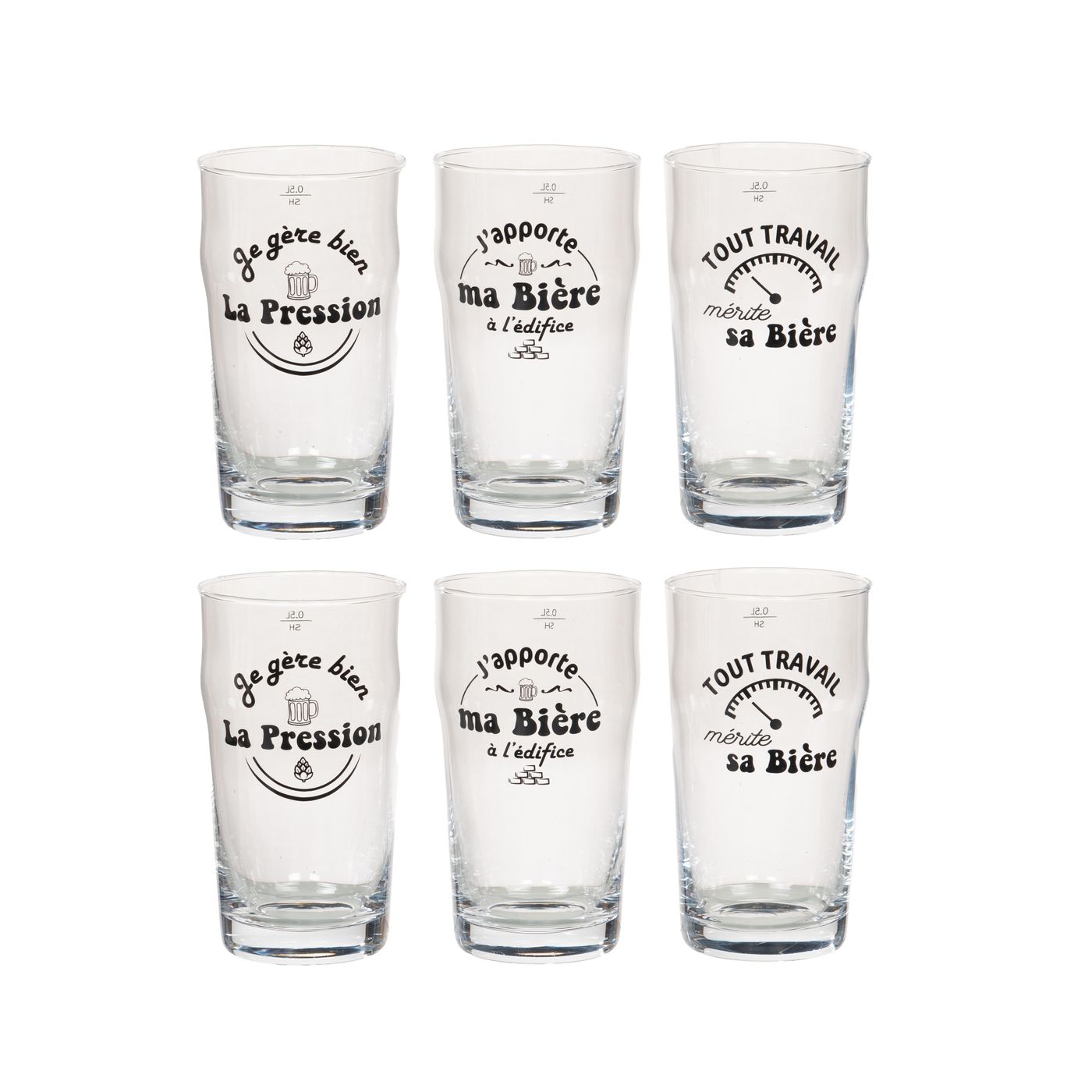 Coffret 6 verres à bière Joke