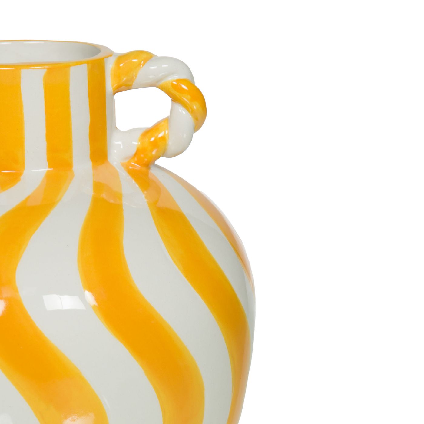 Vase céramique jaune avec anses Ilona Petit Modèle