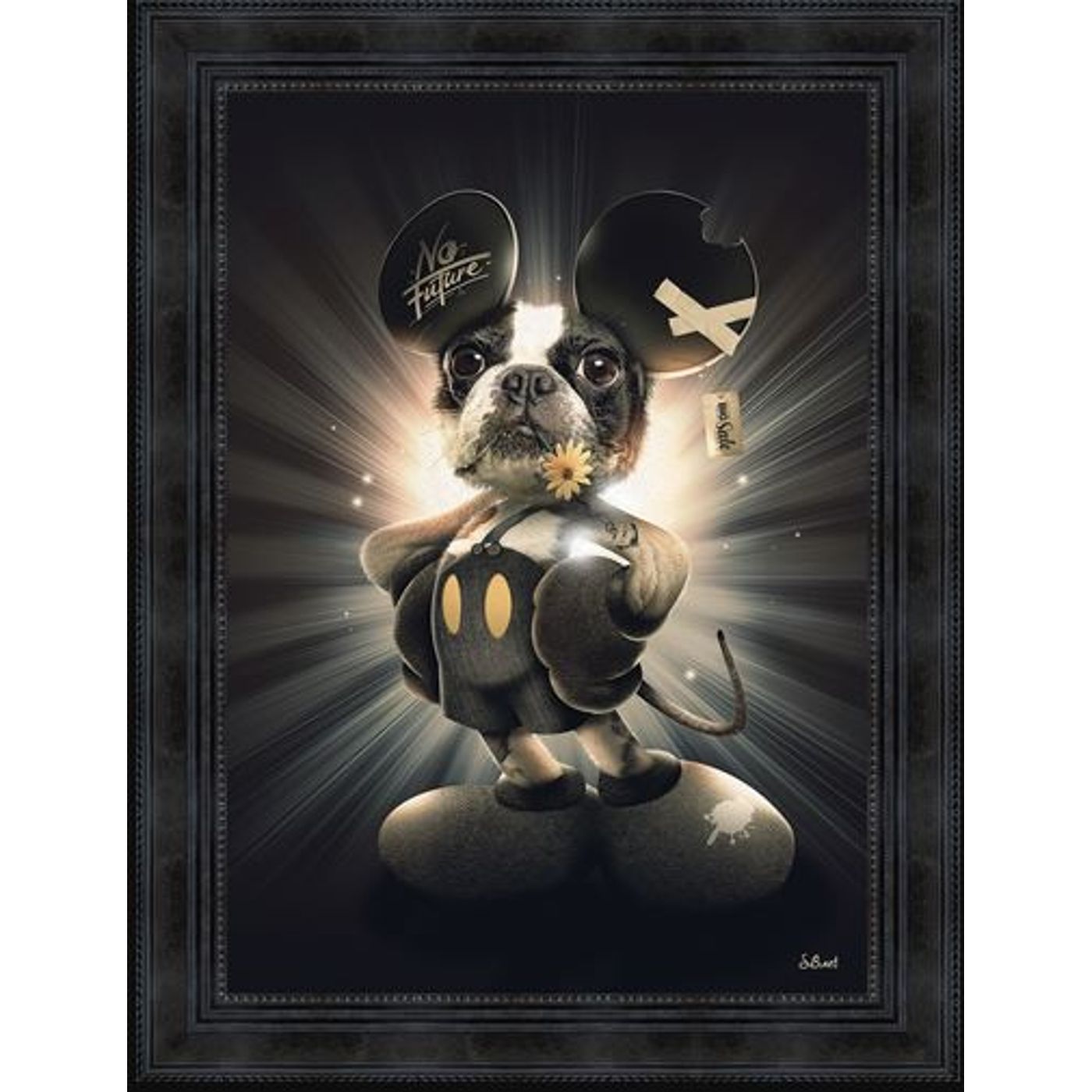 Toile Binet Mickey chien 50 x 70 cm