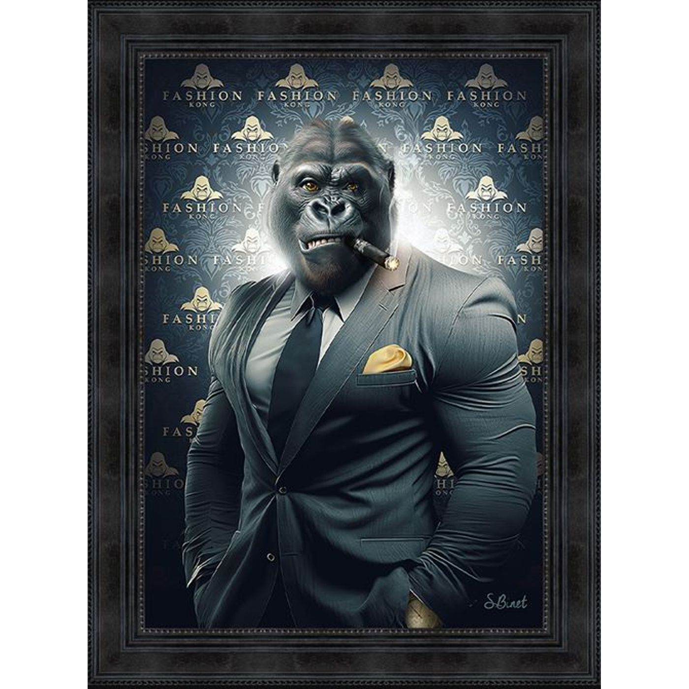 Toile Binet gorille Fashion King 50 x 70 cm