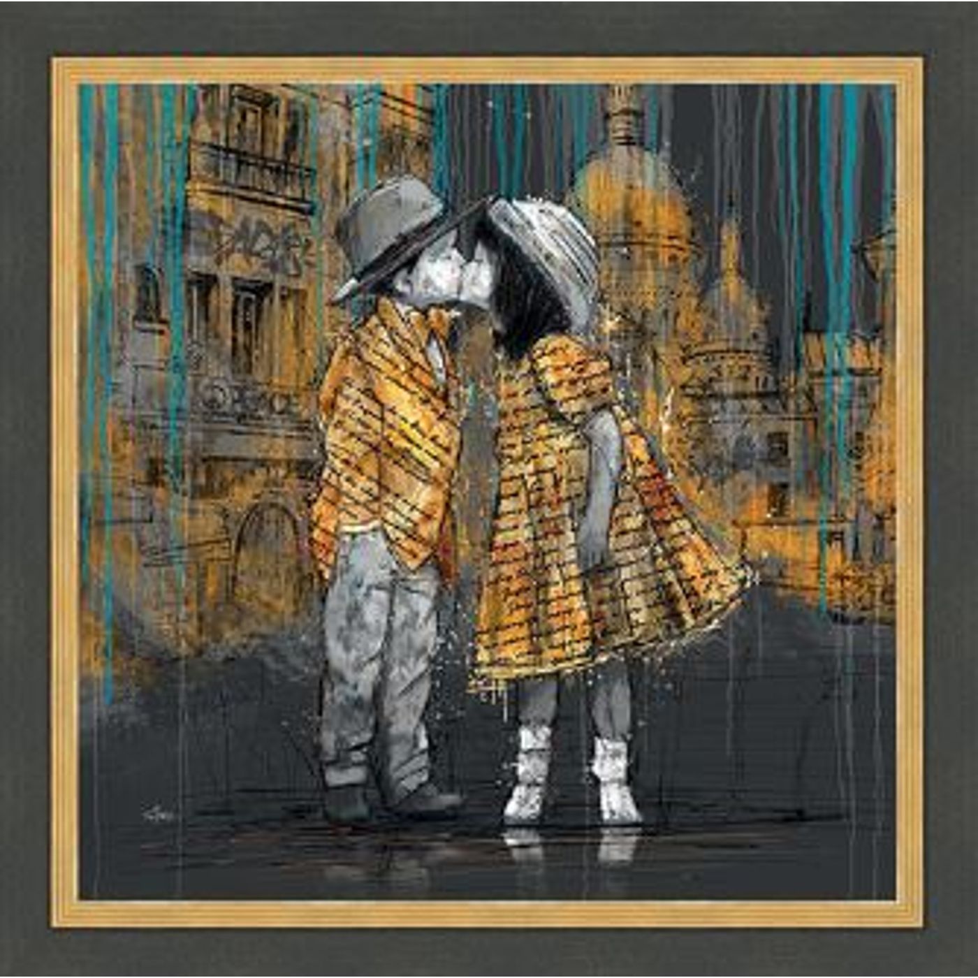 Toile Romaric Les p'tits amoureux voyageurs 60 x 60 cm