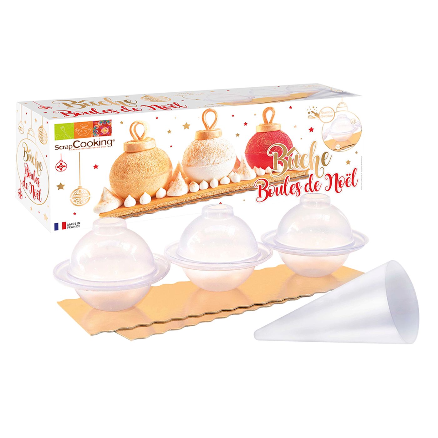 Coffret bûche boules de Noël