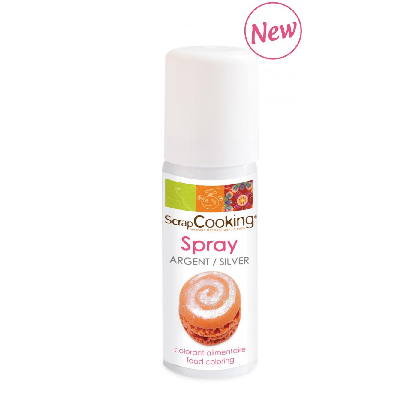 Spray colorant argent