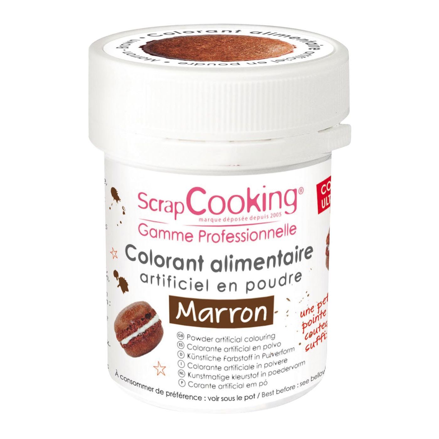 Colorant alimentaire en poudre marron
