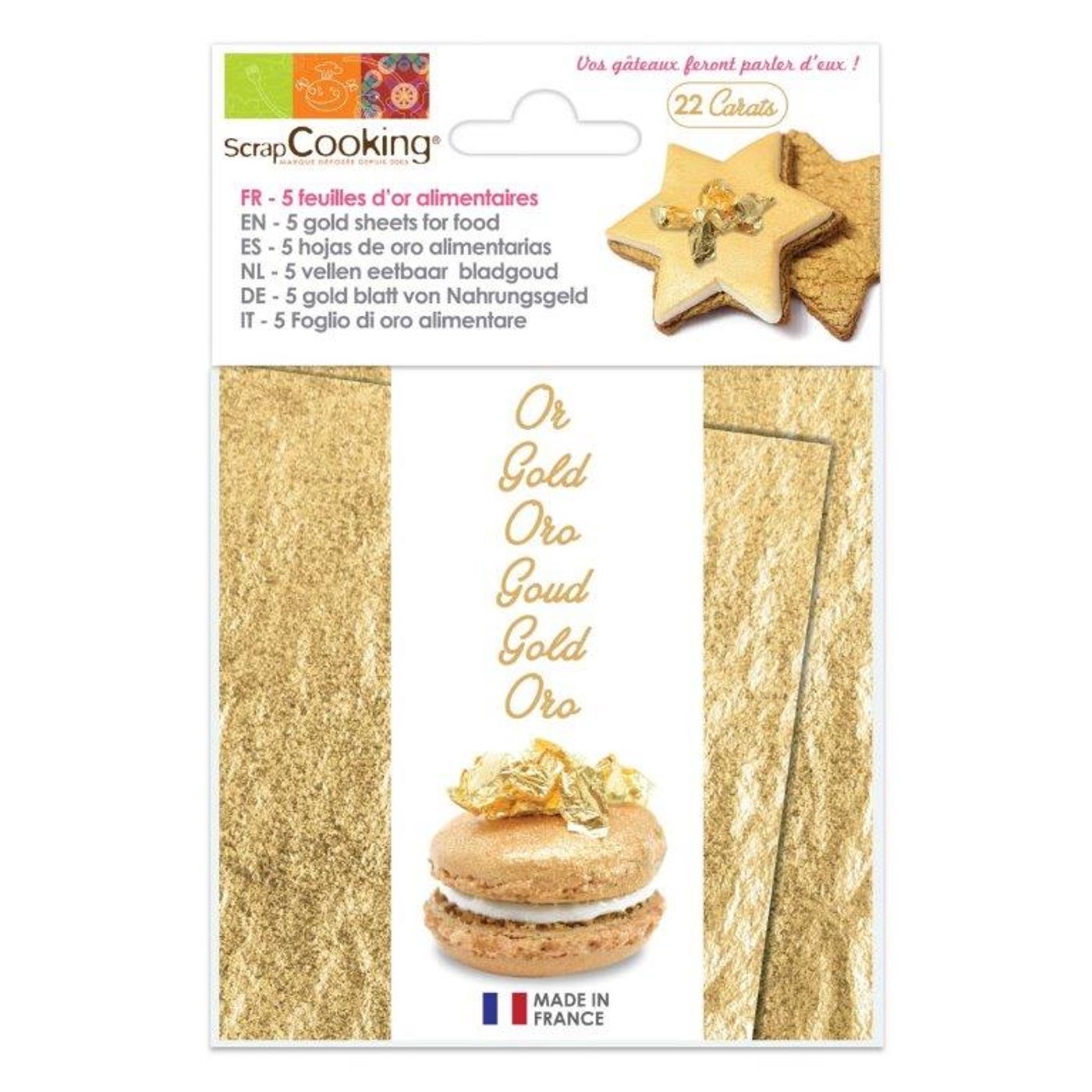 CARNET DE 5 FEUILLES D'OR