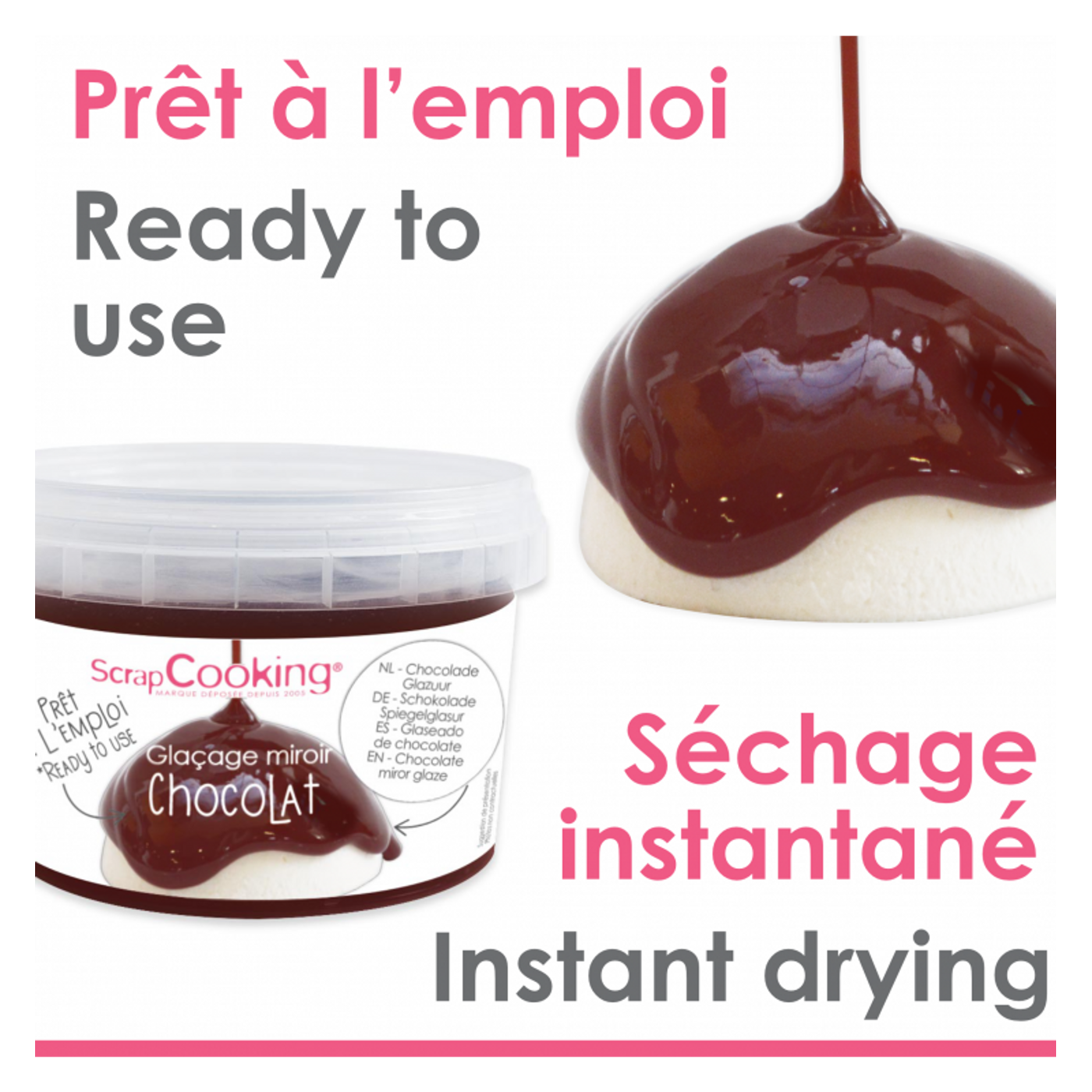Glaçage miroir prêt à l'emploi Chocolat