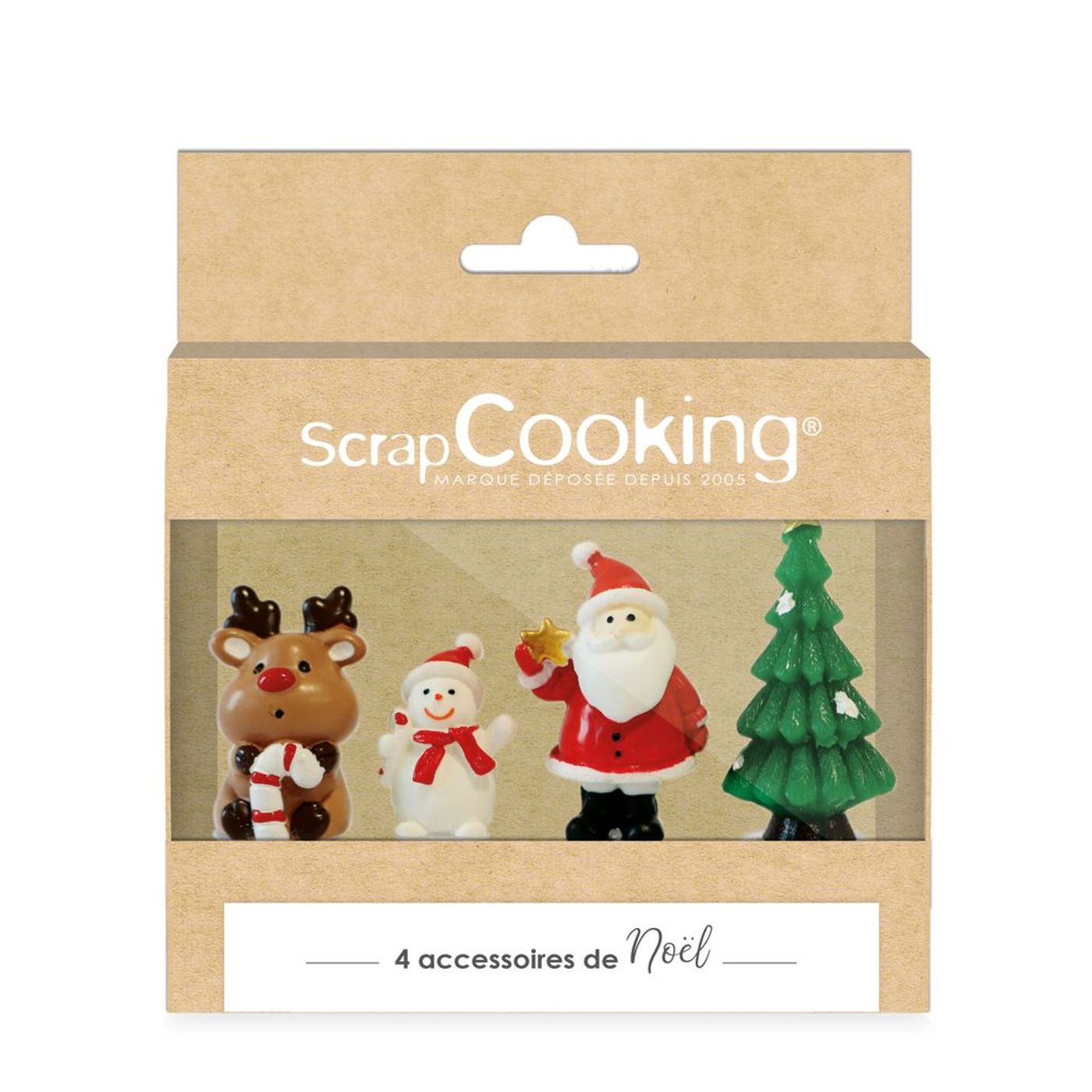 4 accessoires pour décoration de gâteaux de Noël