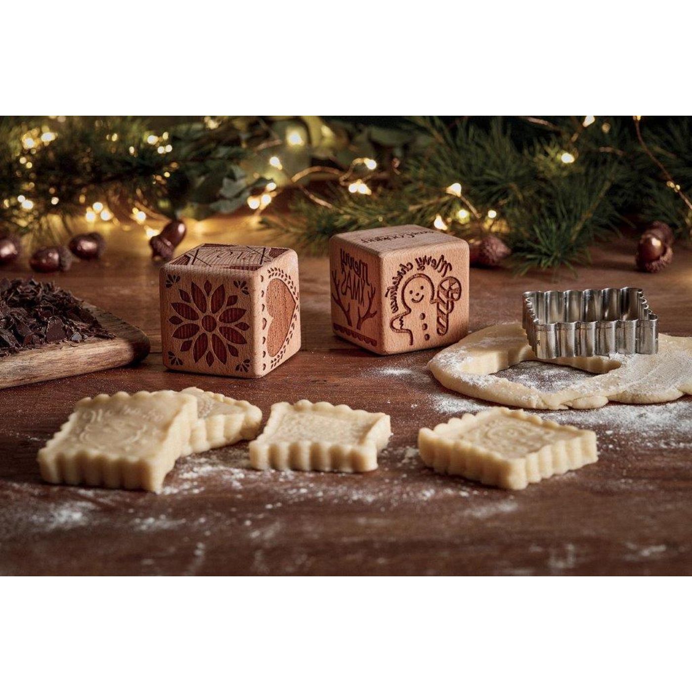 Tampon à empreintes + découpoir Noël