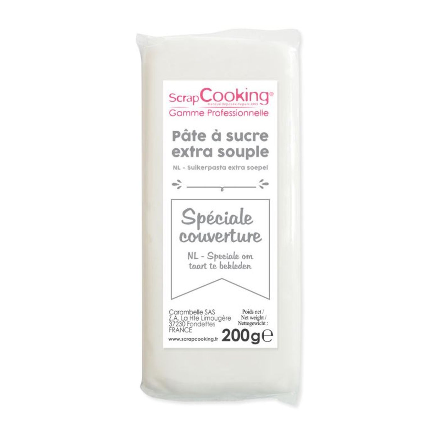 Pâte à sucre de couverture blanche 200 g